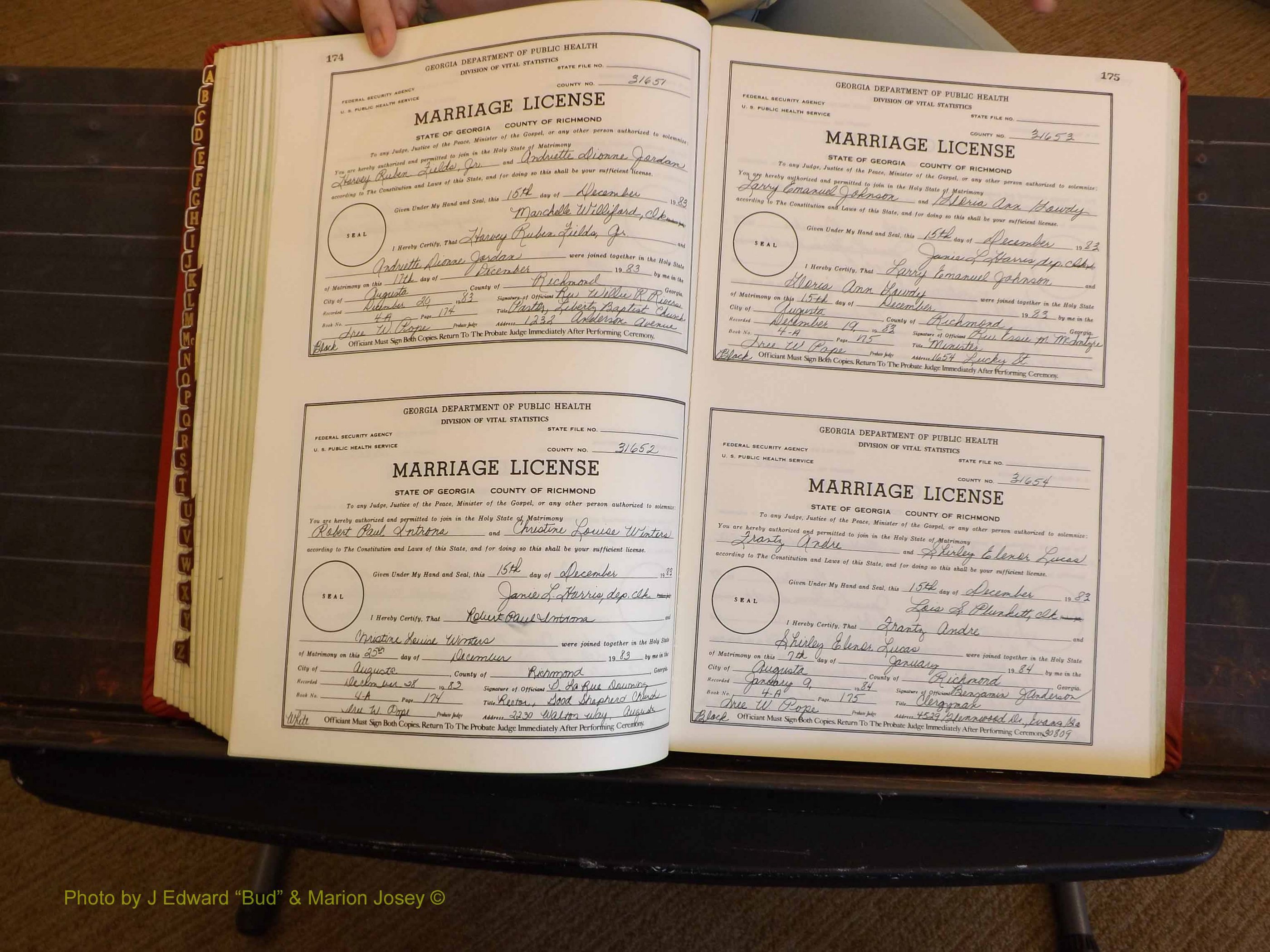 Richmond Marriages, 4A, 1983-1984 P 174-175.JPG