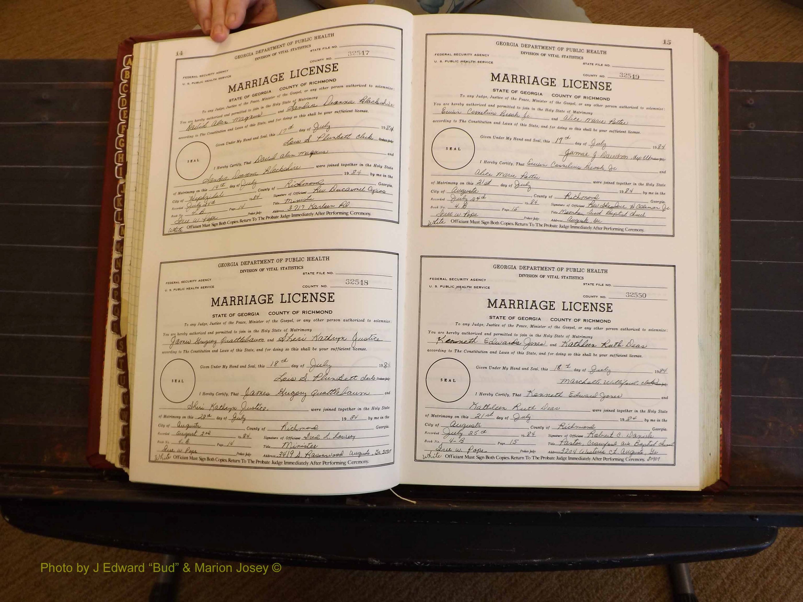 Richmond Marriages, 4B, 1984-1985 P 014-015.JPG