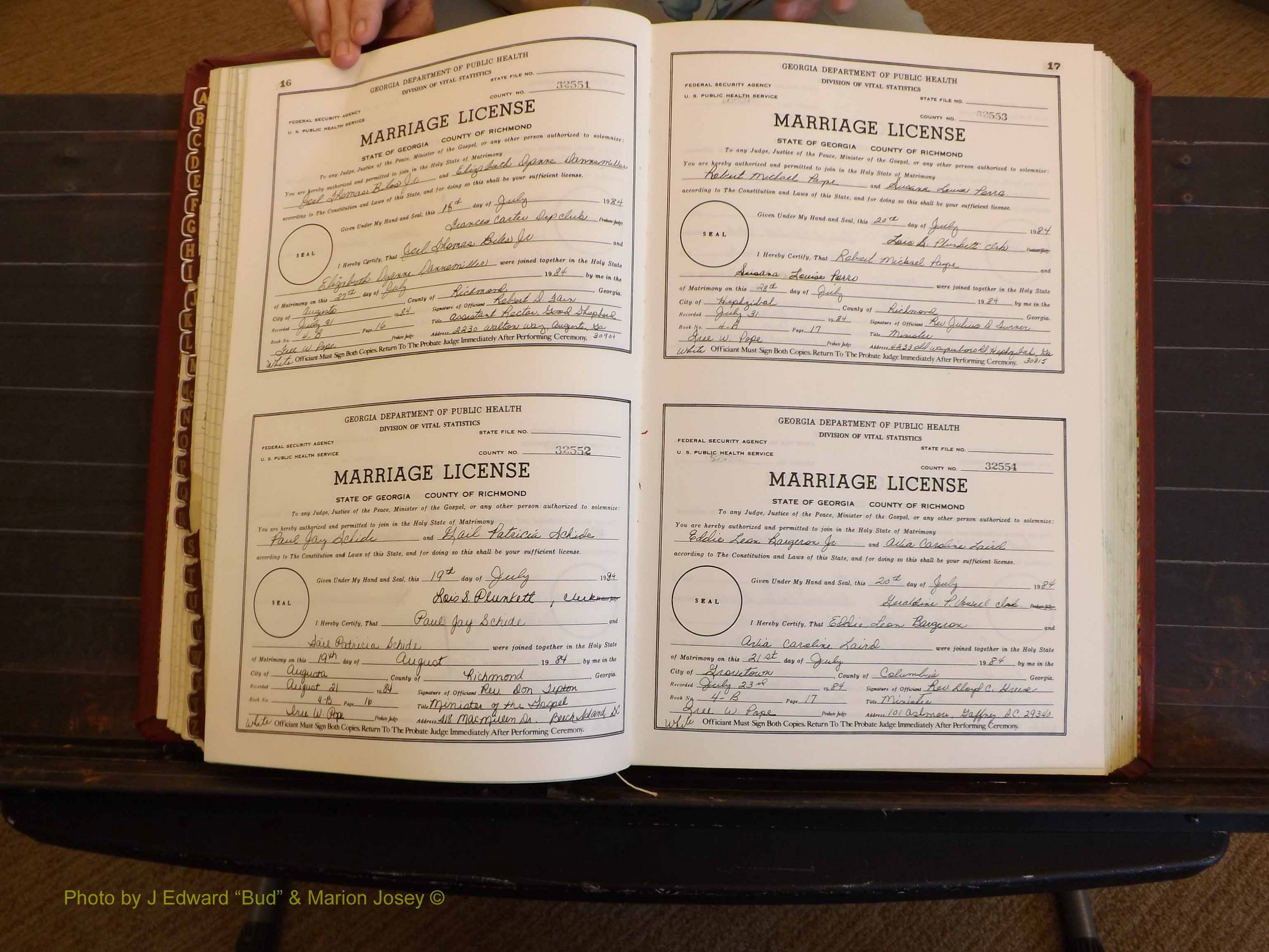 Richmond Marriages, 4B, 1984-1985 P 016-017.JPG