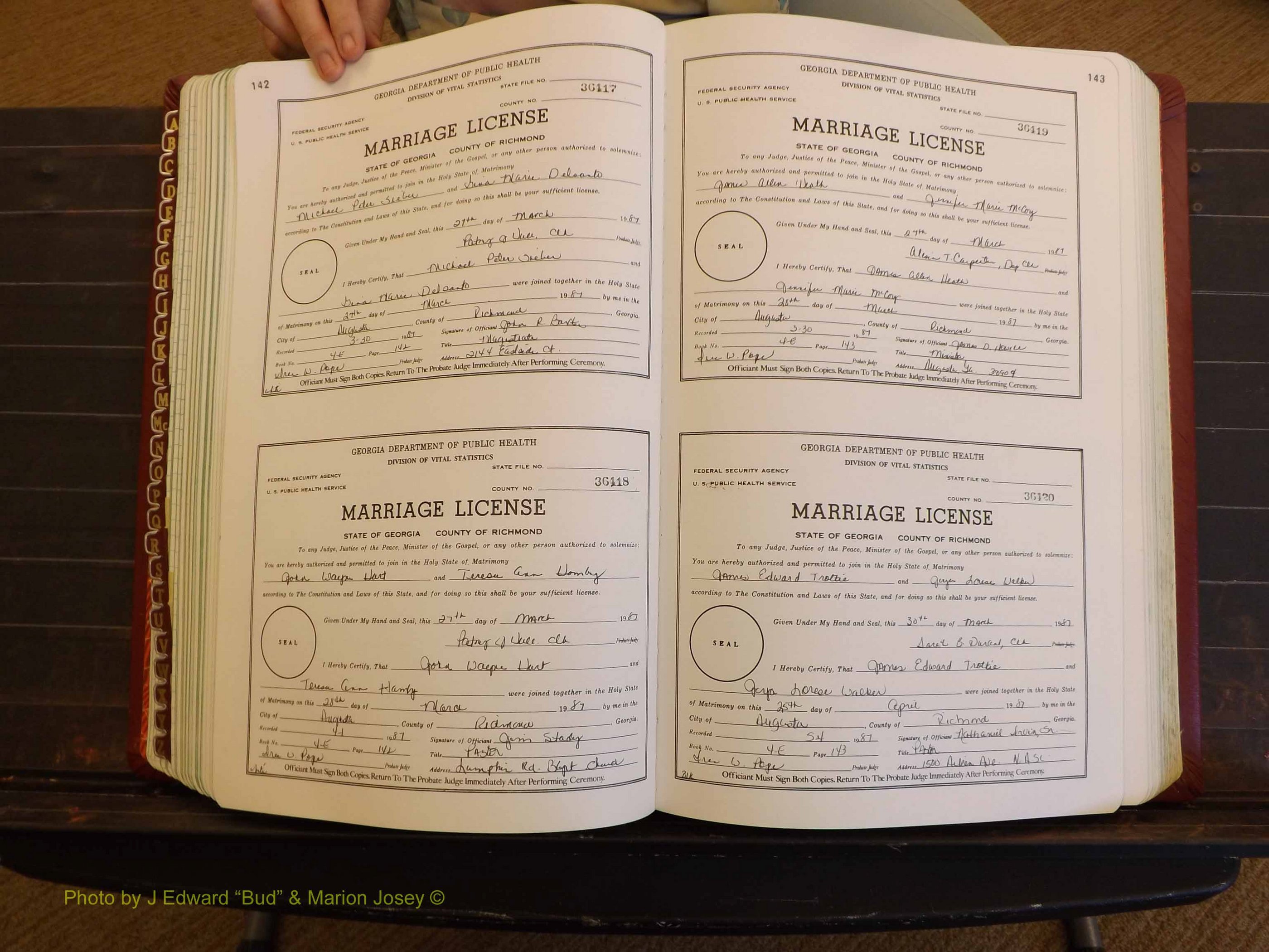 Richmond Marriages, 4E, 1987-1987 P 142-143.JPG