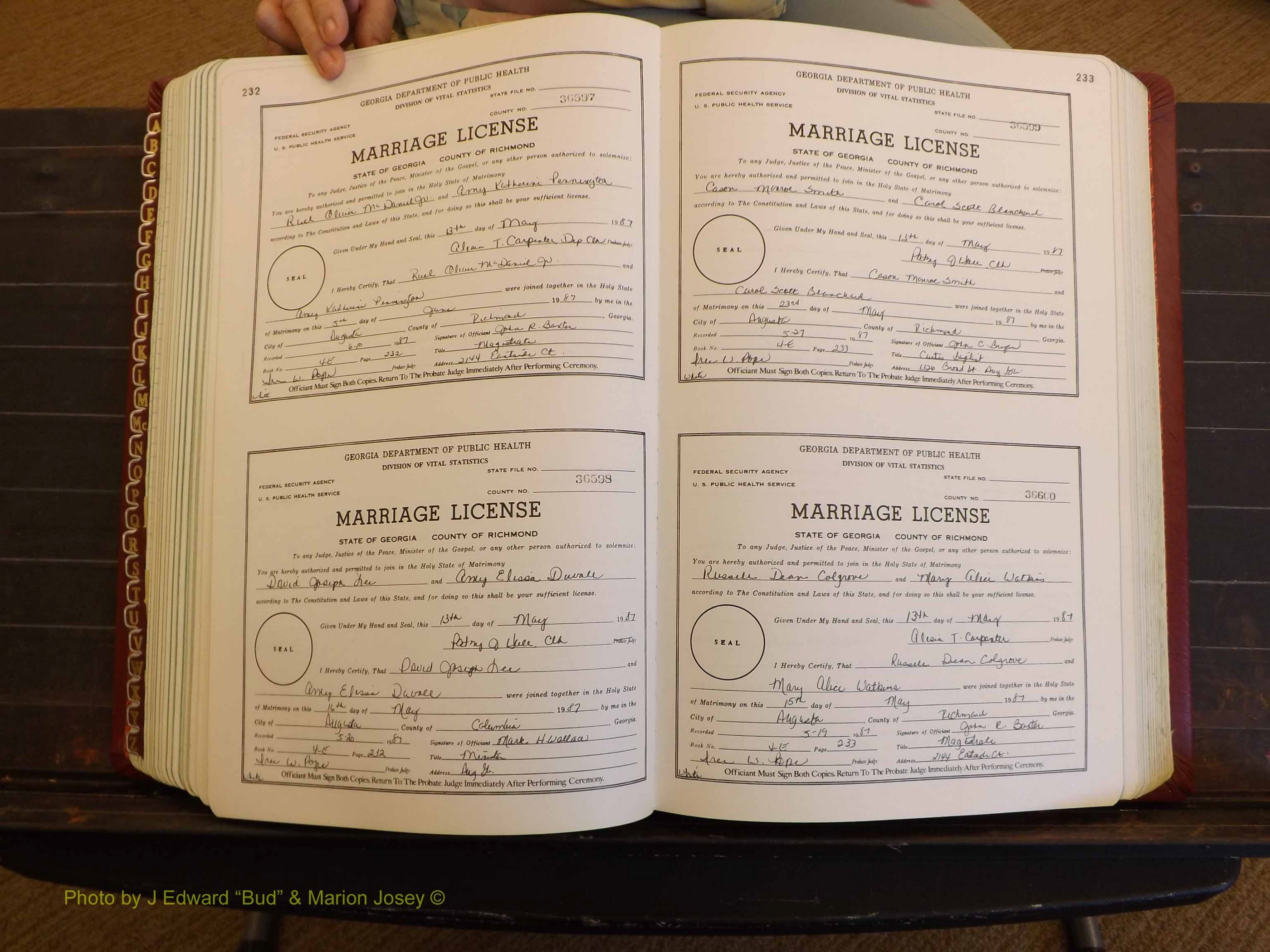 Richmond Marriages, 4E, 1987-1987 P 232-233.JPG