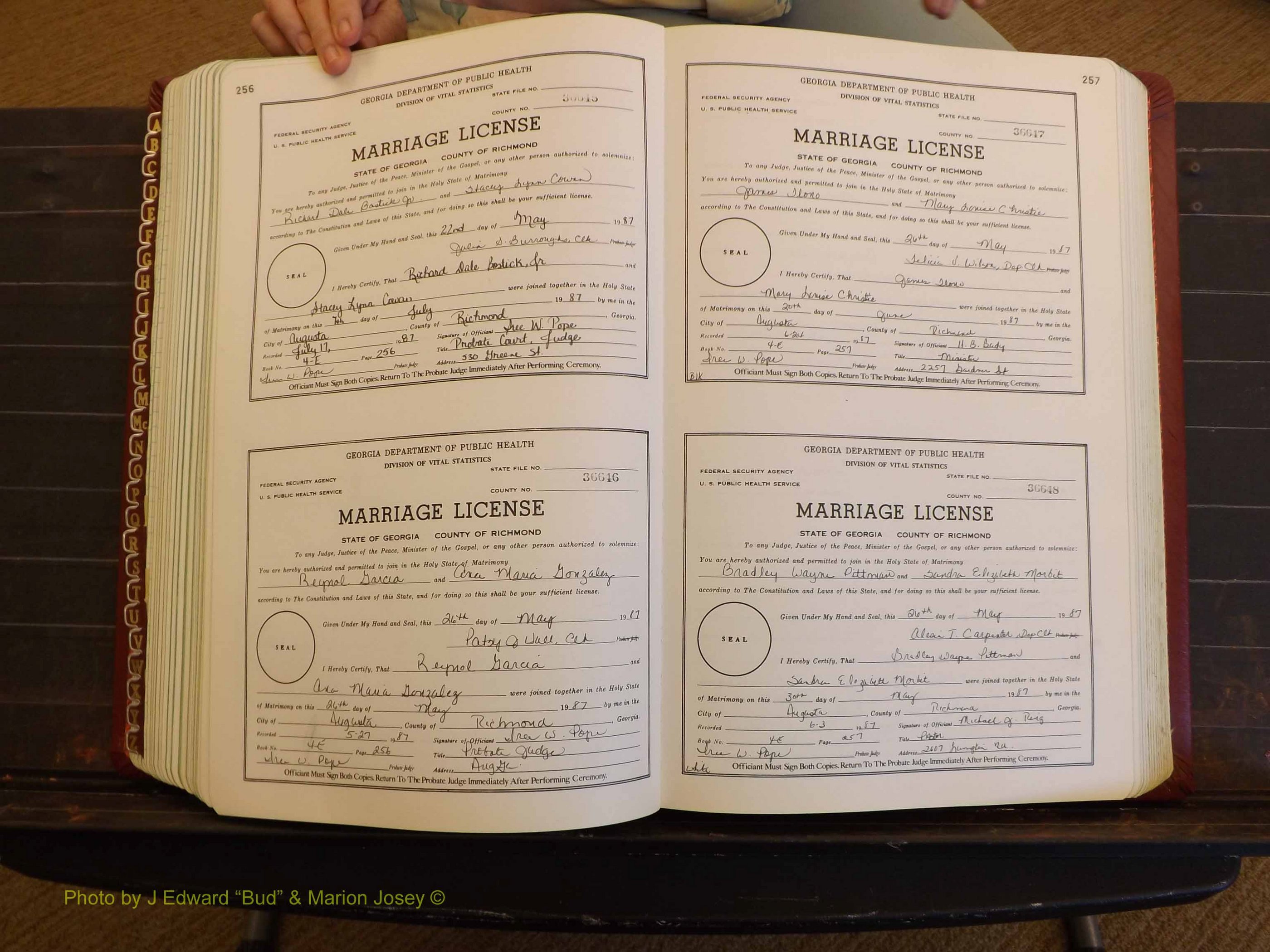 Richmond Marriages, 4E, 1987-1987 P 256-257.JPG