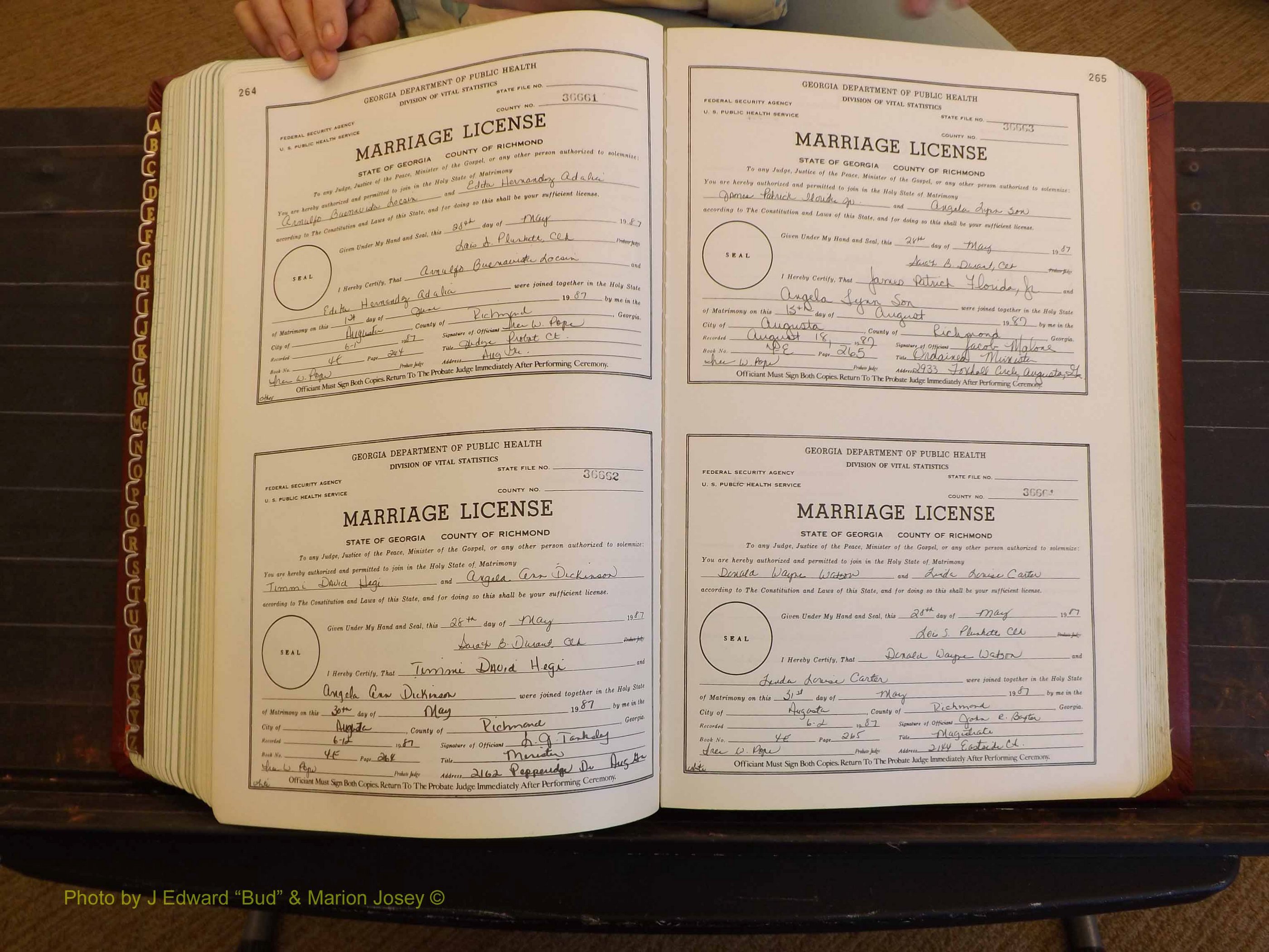 Richmond Marriages, 4E, 1987-1987 P 264-265.JPG
