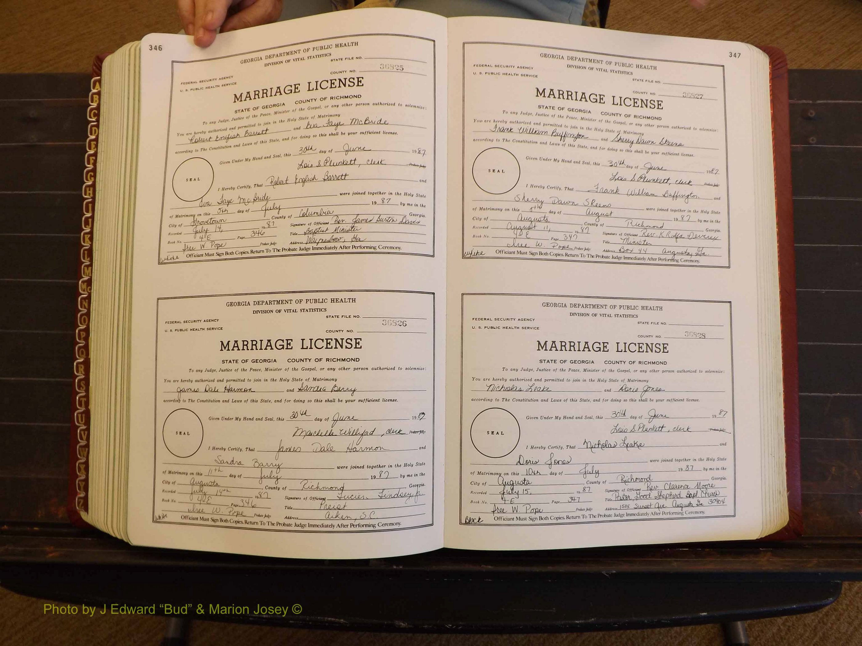 Richmond Marriages, 4E, 1987-1987 P 346-347.JPG