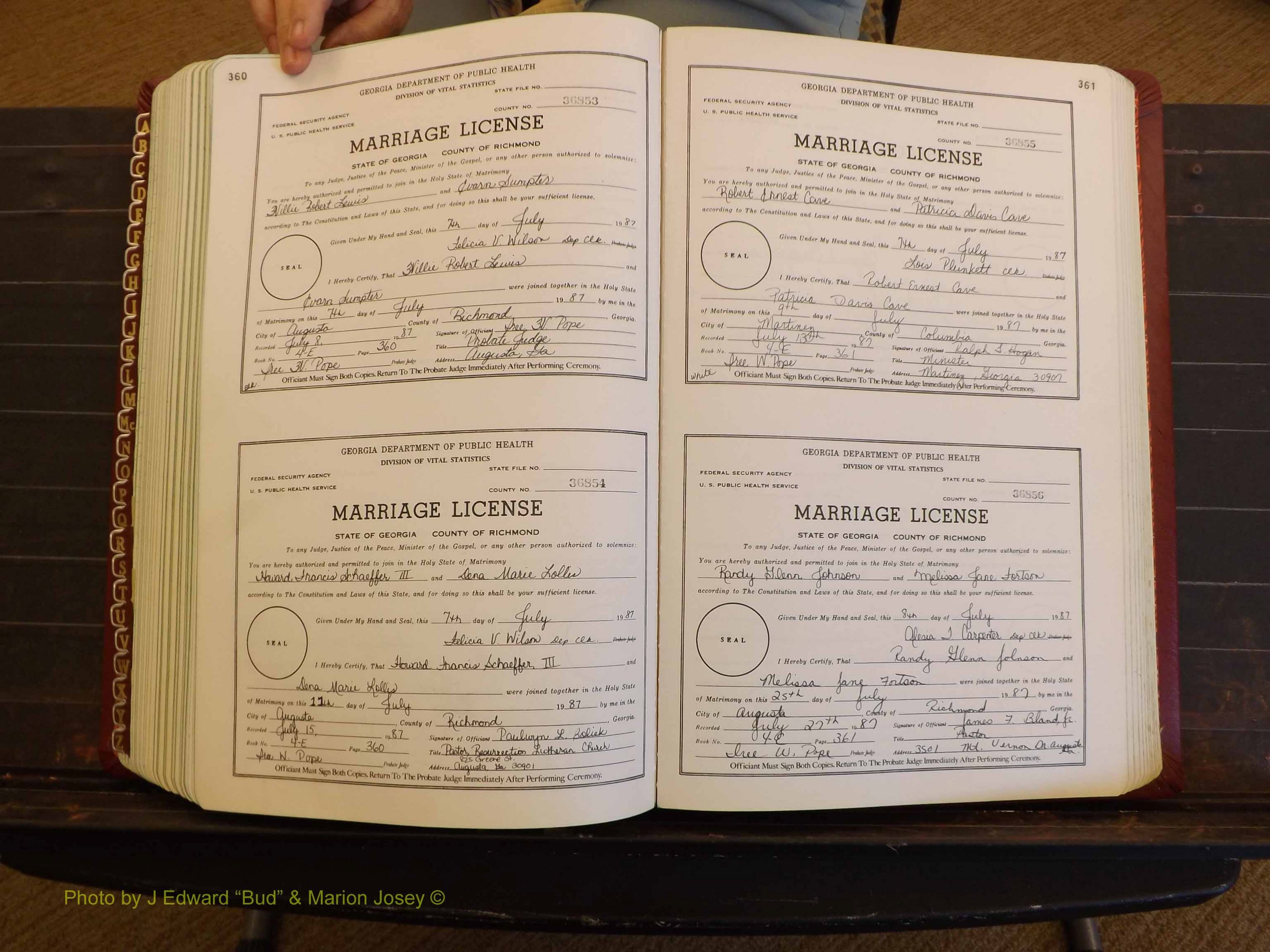 Richmond Marriages, 4E, 1987-1987 P 360-361.JPG