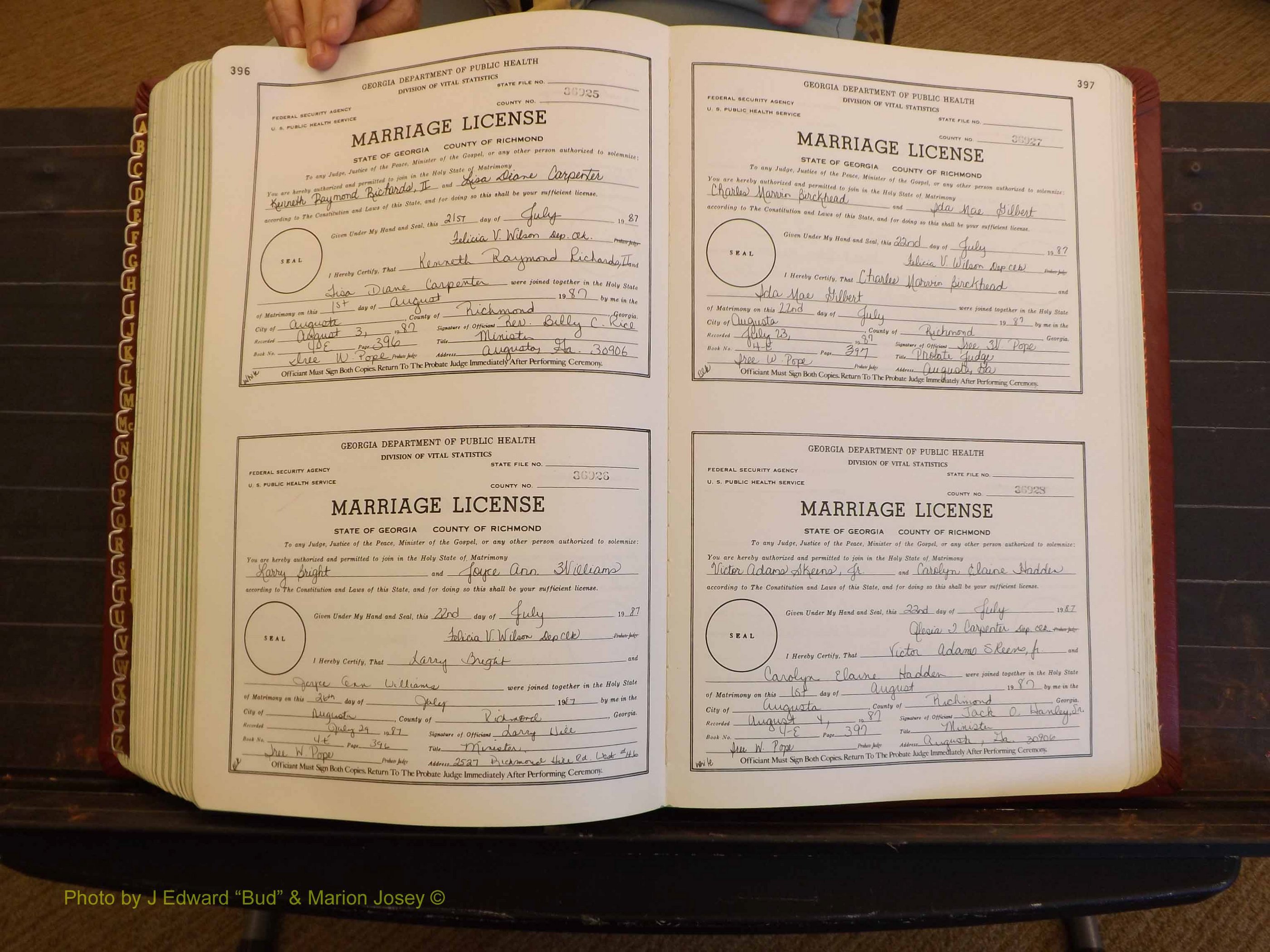 Richmond Marriages, 4E, 1987-1987 P 396-397.JPG