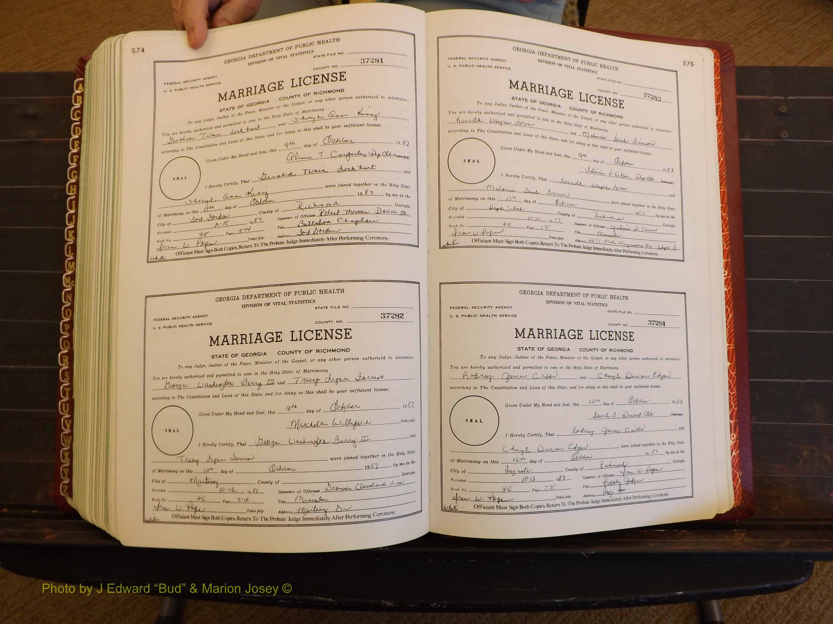 Richmond Marriages, 4E, 1987-1987 P 574-575.JPG