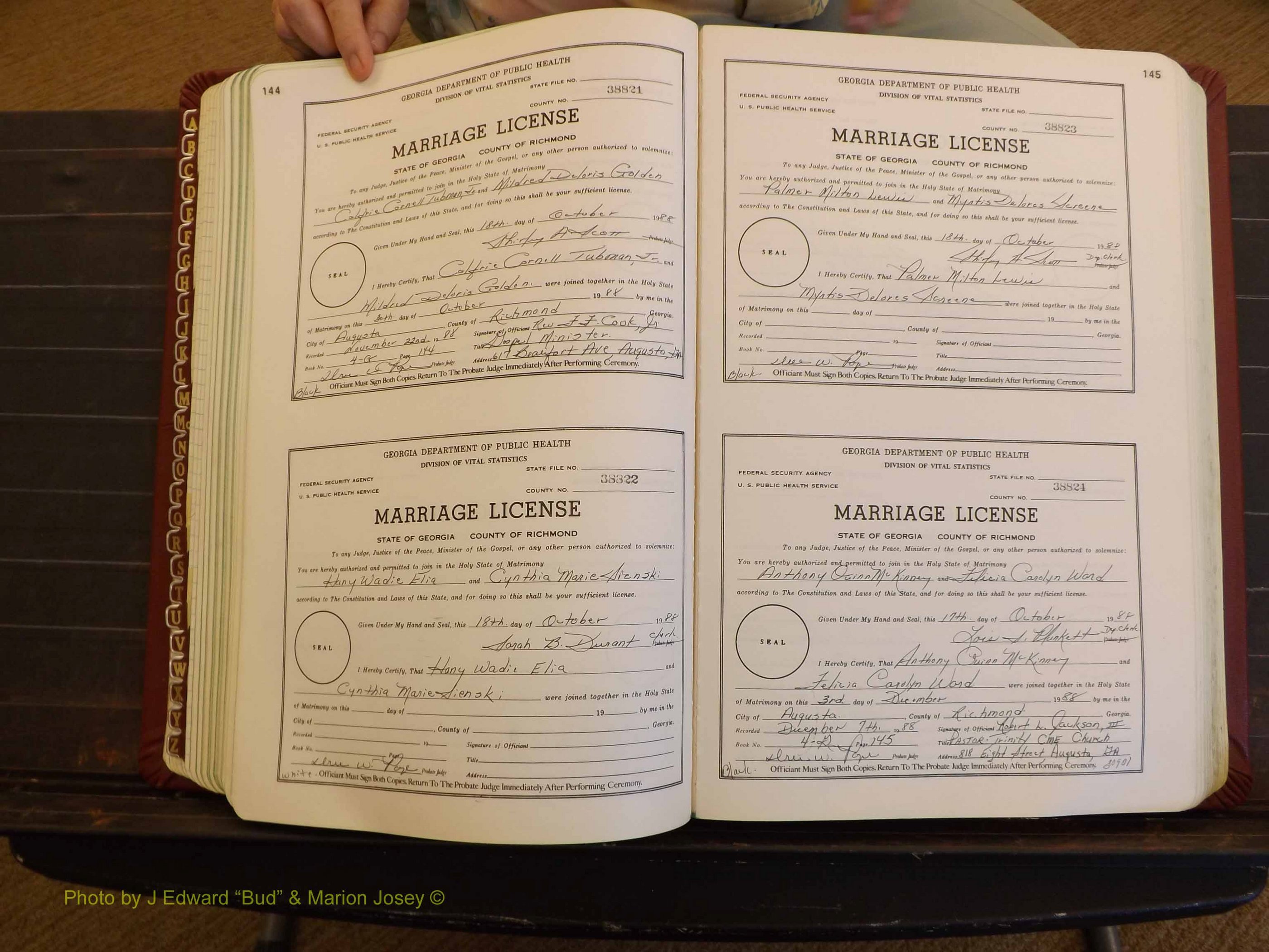 Richmond Marriages, 4G, 1988-1989 P 144-145.JPG