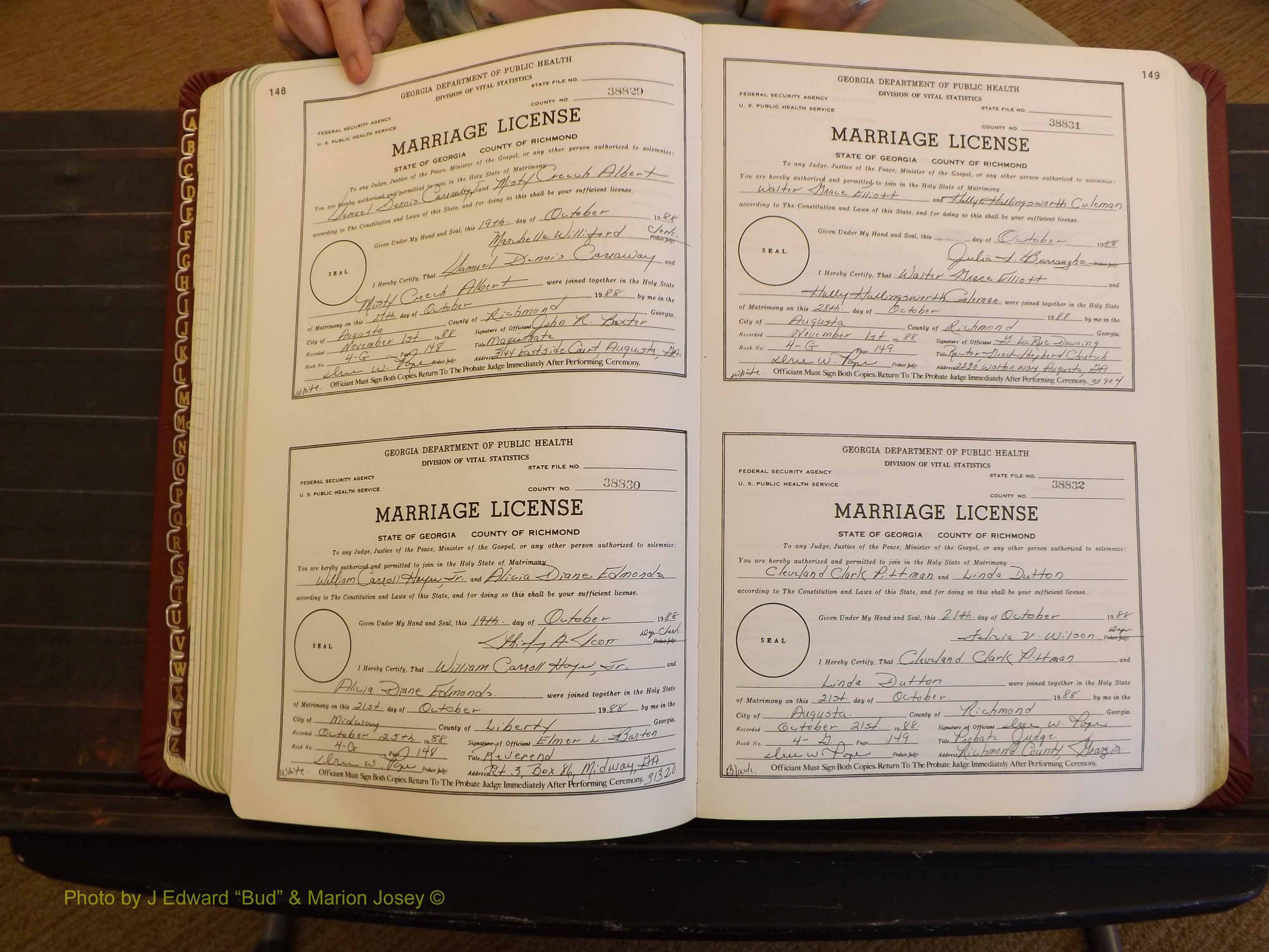 Richmond Marriages, 4G, 1988-1989 P 148-149.JPG