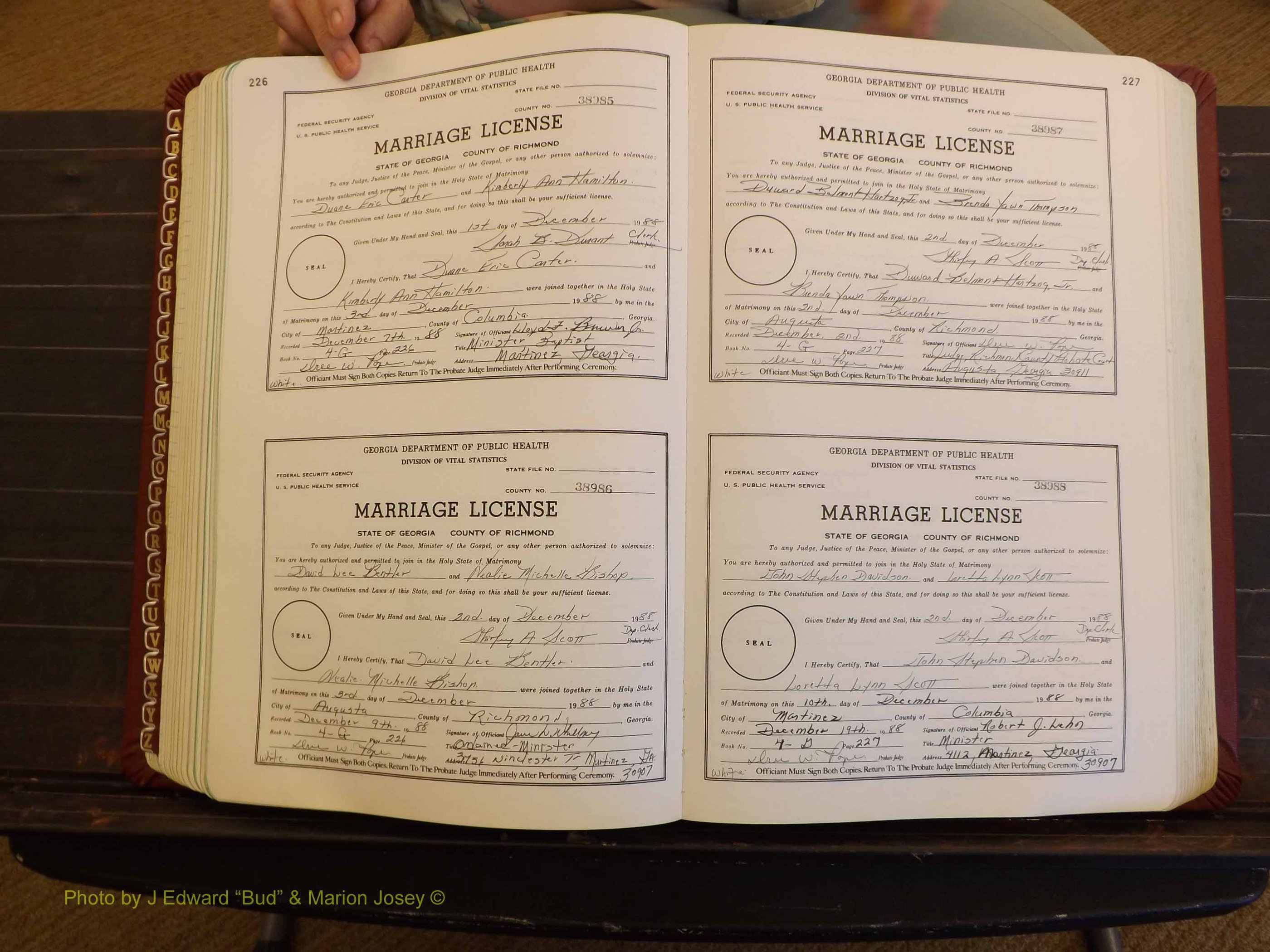 Richmond Marriages, 4G, 1988-1989 P 226-227.JPG