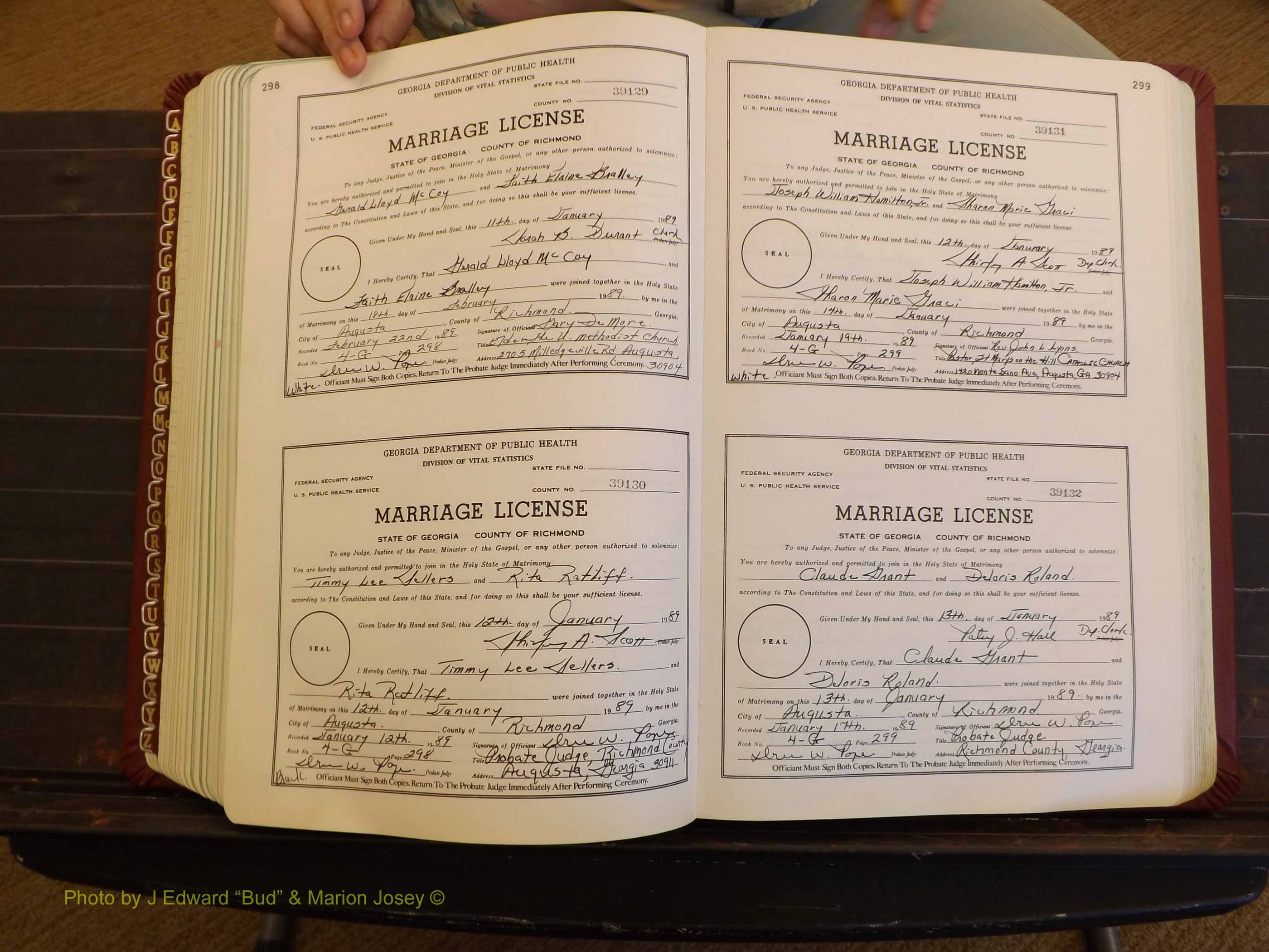 Richmond Marriages, 4G, 1988-1989 P 298-299.JPG