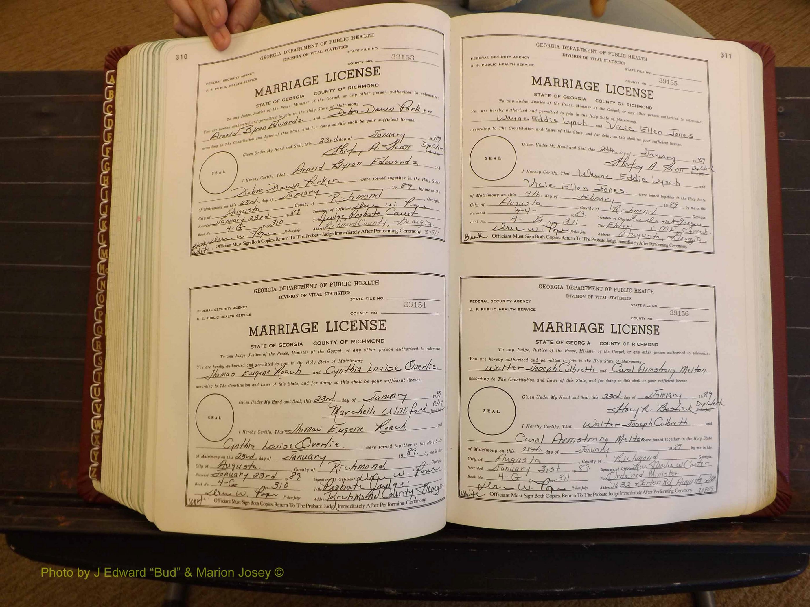Richmond Marriages, 4G, 1988-1989 P 310-311.JPG