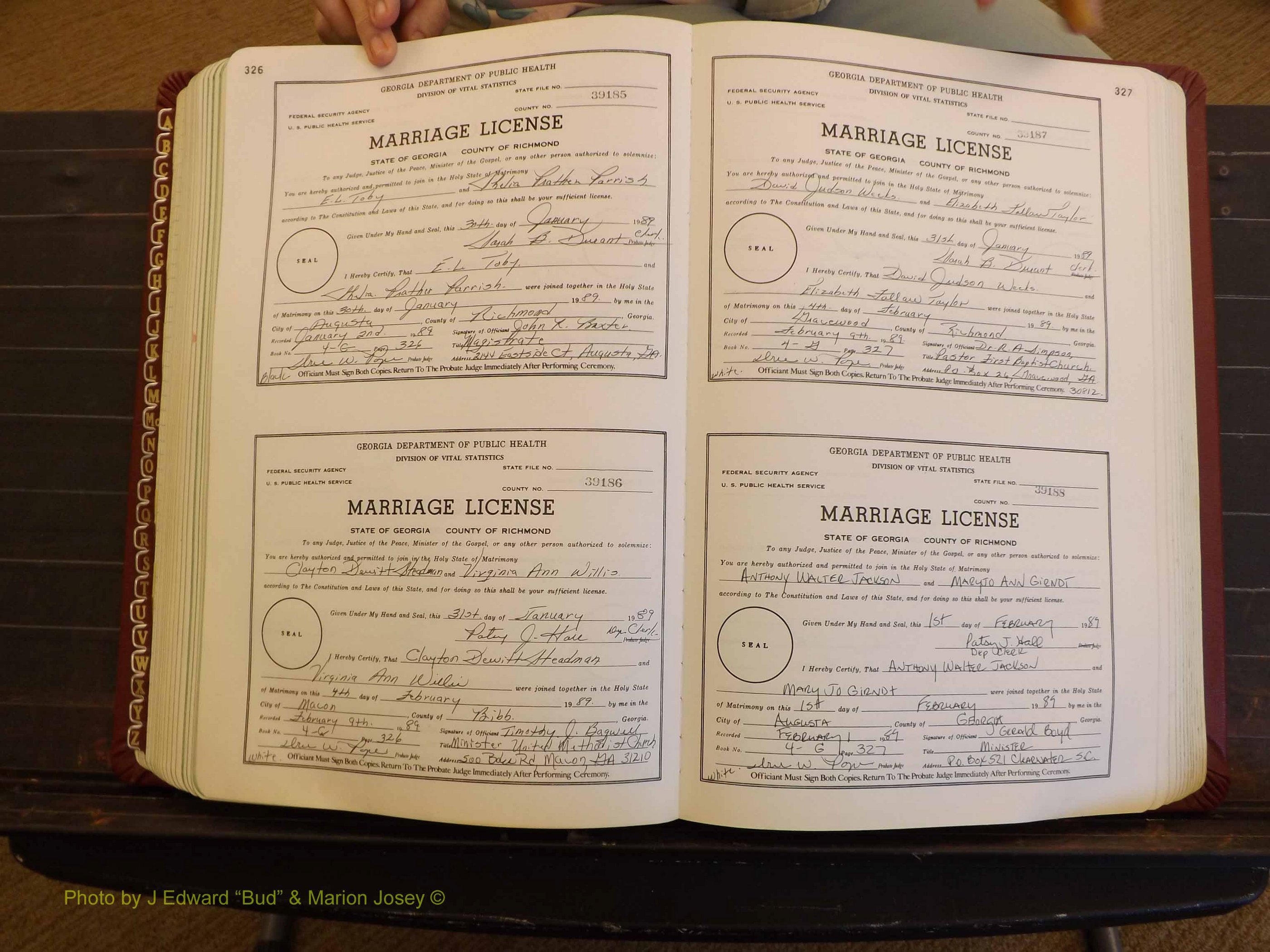 Richmond Marriages, 4G, 1988-1989 P 326-327.JPG