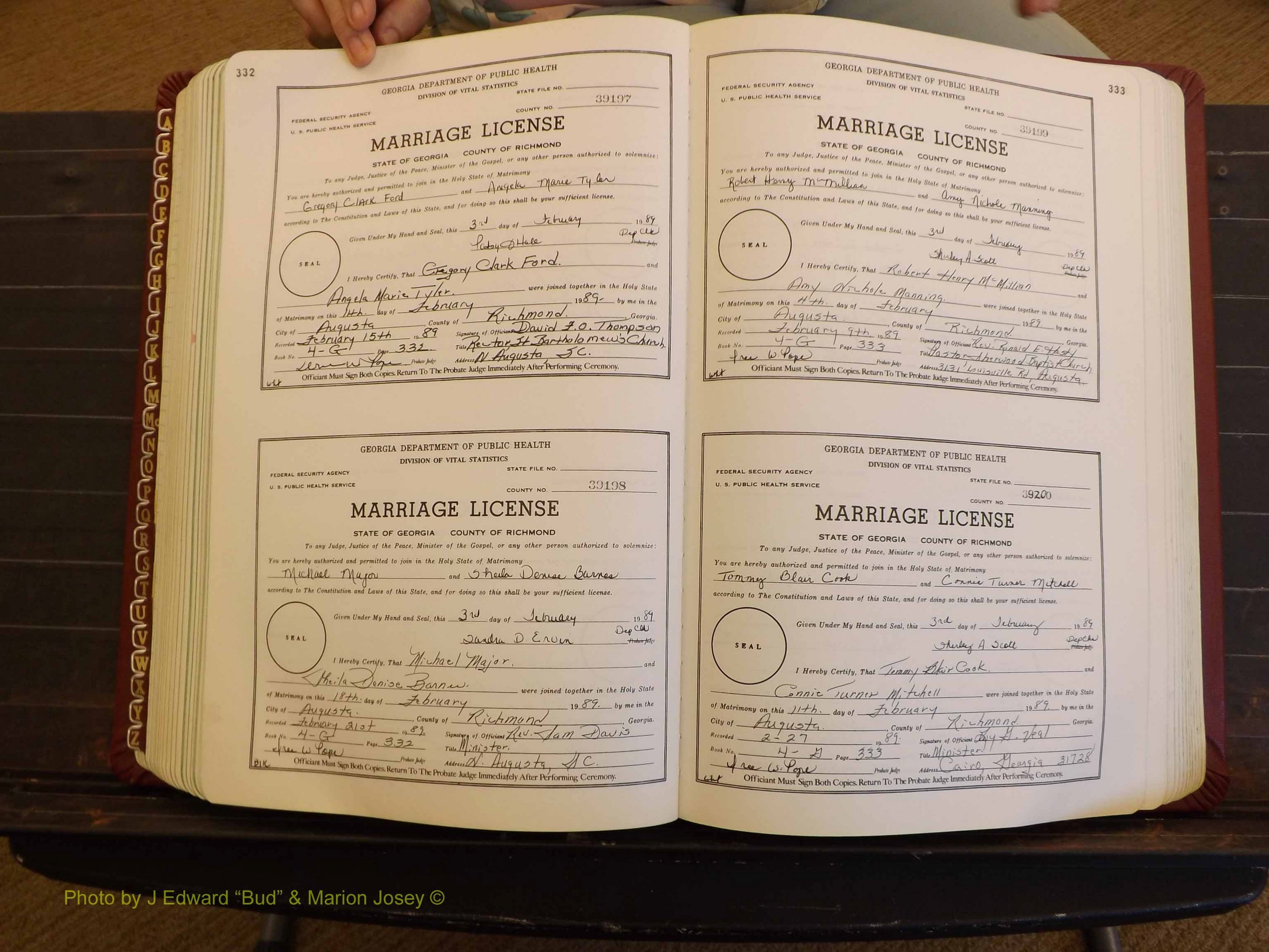 Richmond Marriages, 4G, 1988-1989 P 332-333.JPG