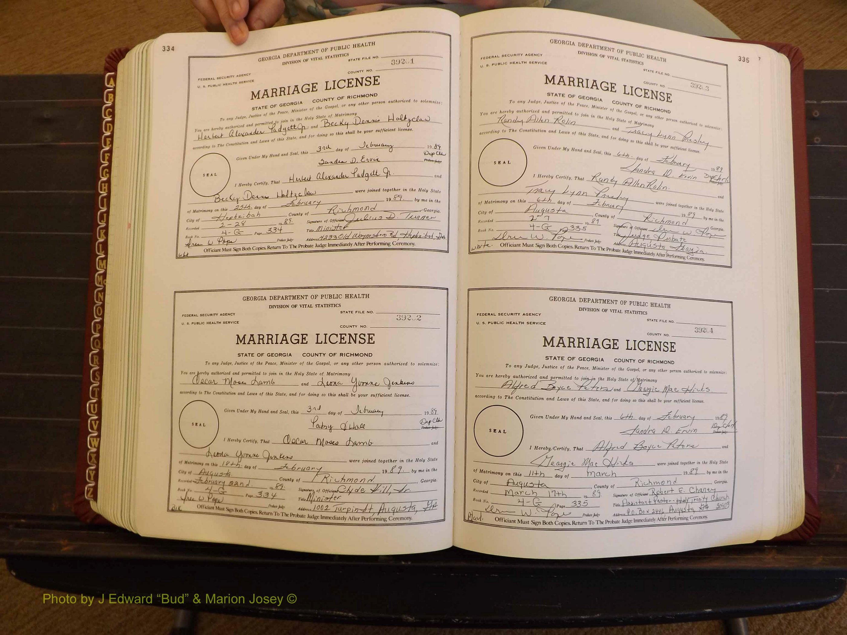 Richmond Marriages, 4G, 1988-1989 P 334-335.JPG