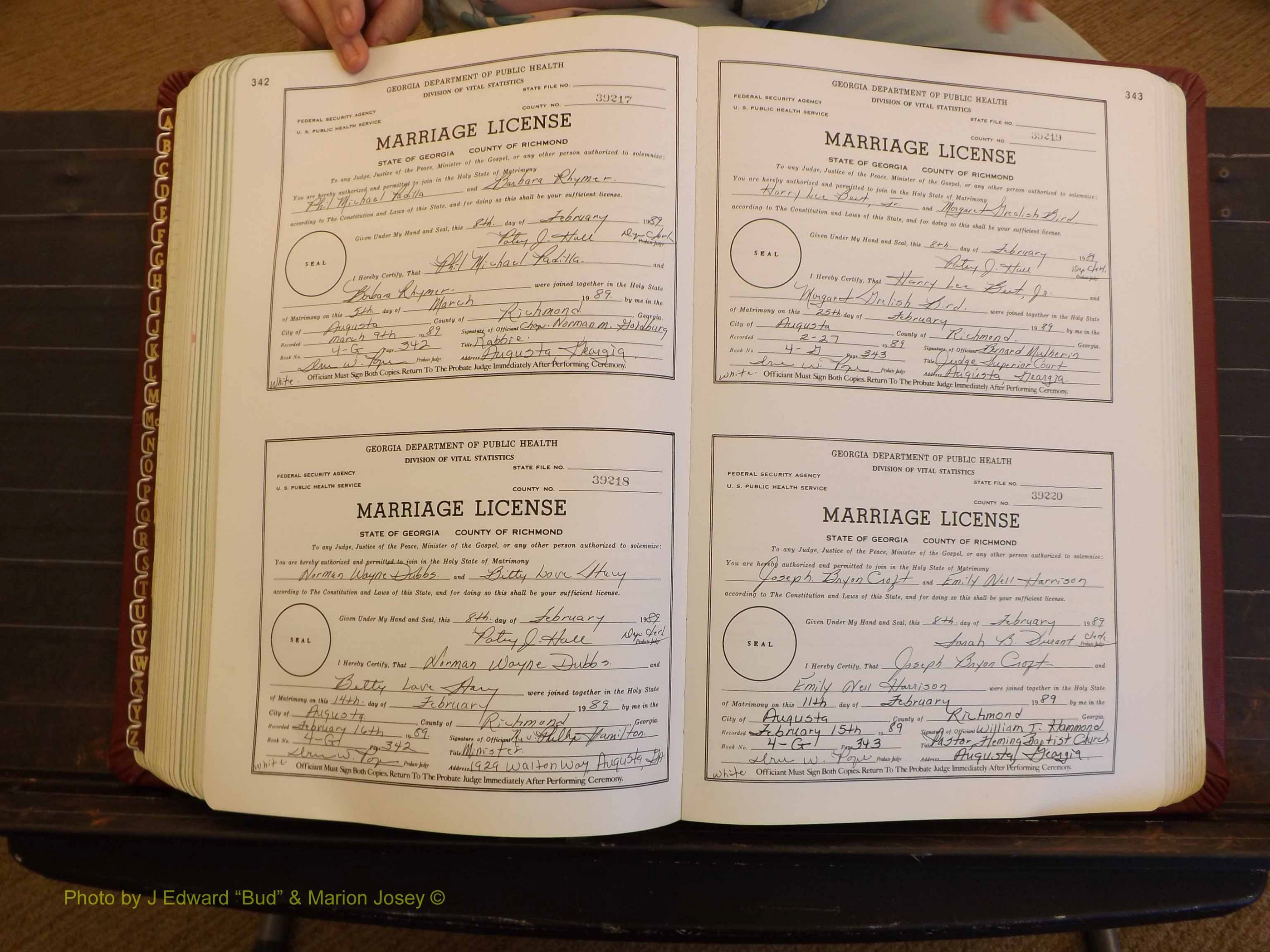 Richmond Marriages, 4G, 1988-1989 P 342-343.JPG