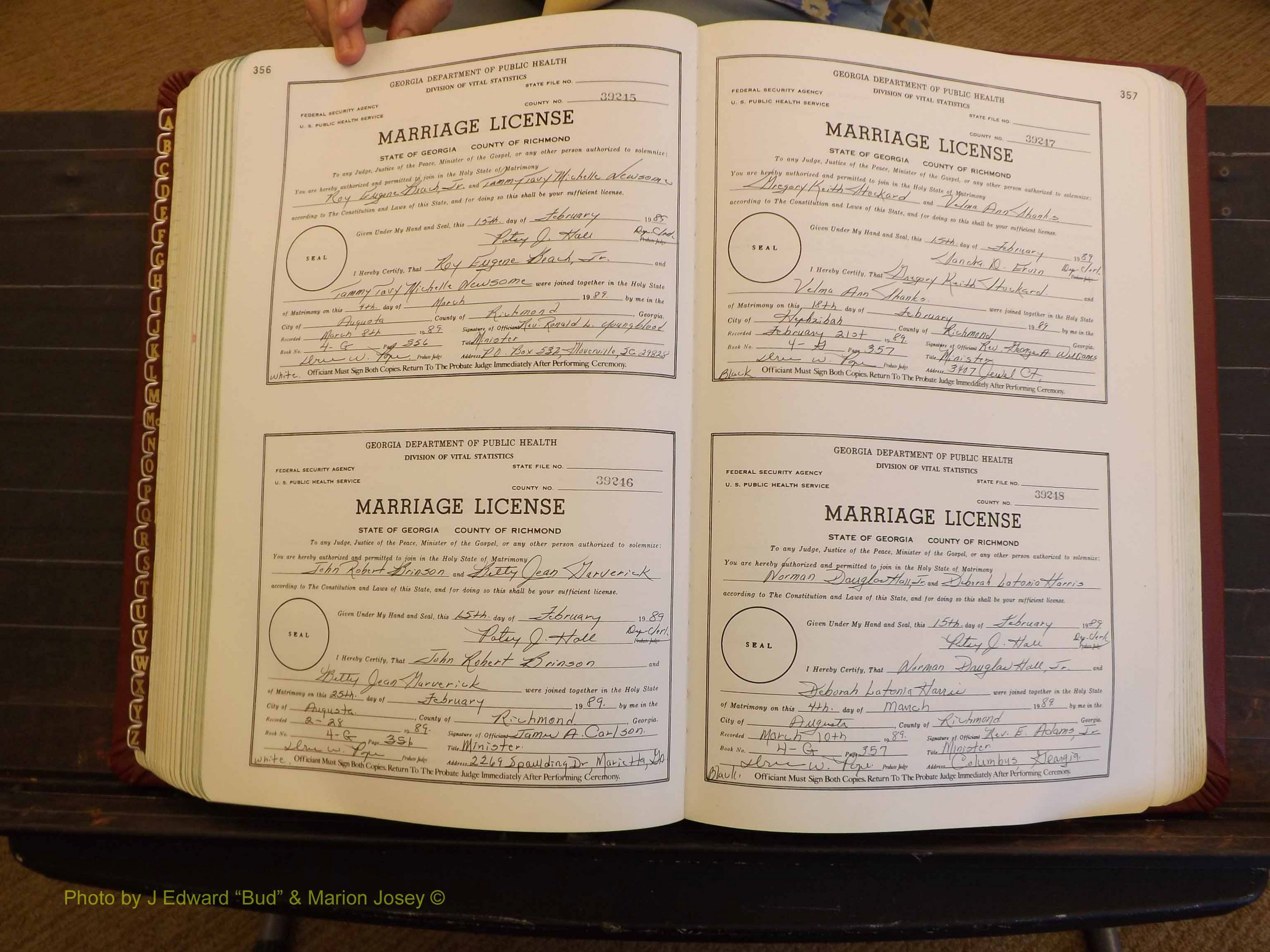 Richmond Marriages, 4G, 1988-1989 P 356-357.JPG