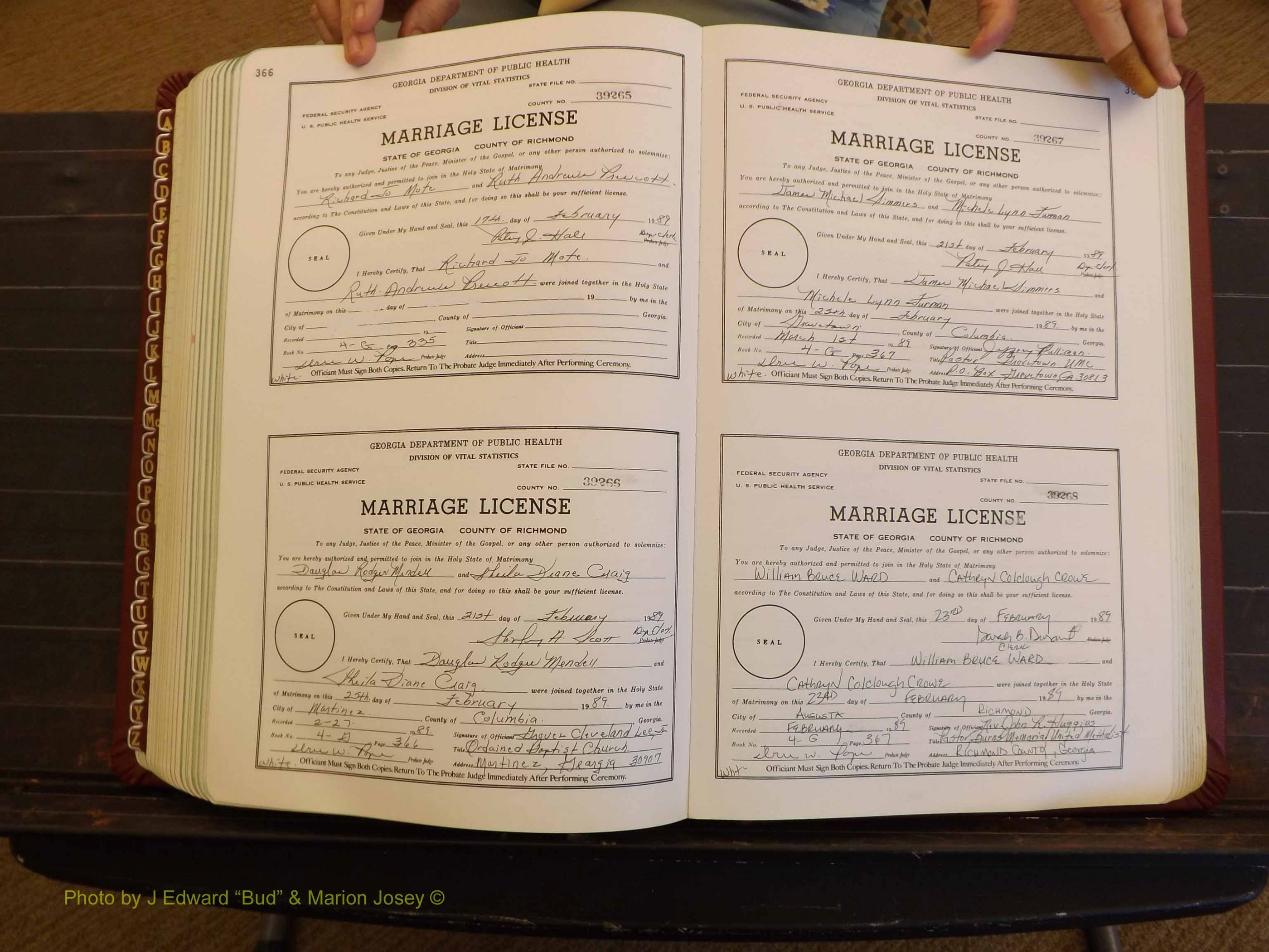 Richmond Marriages, 4G, 1988-1989 P 366-367.JPG