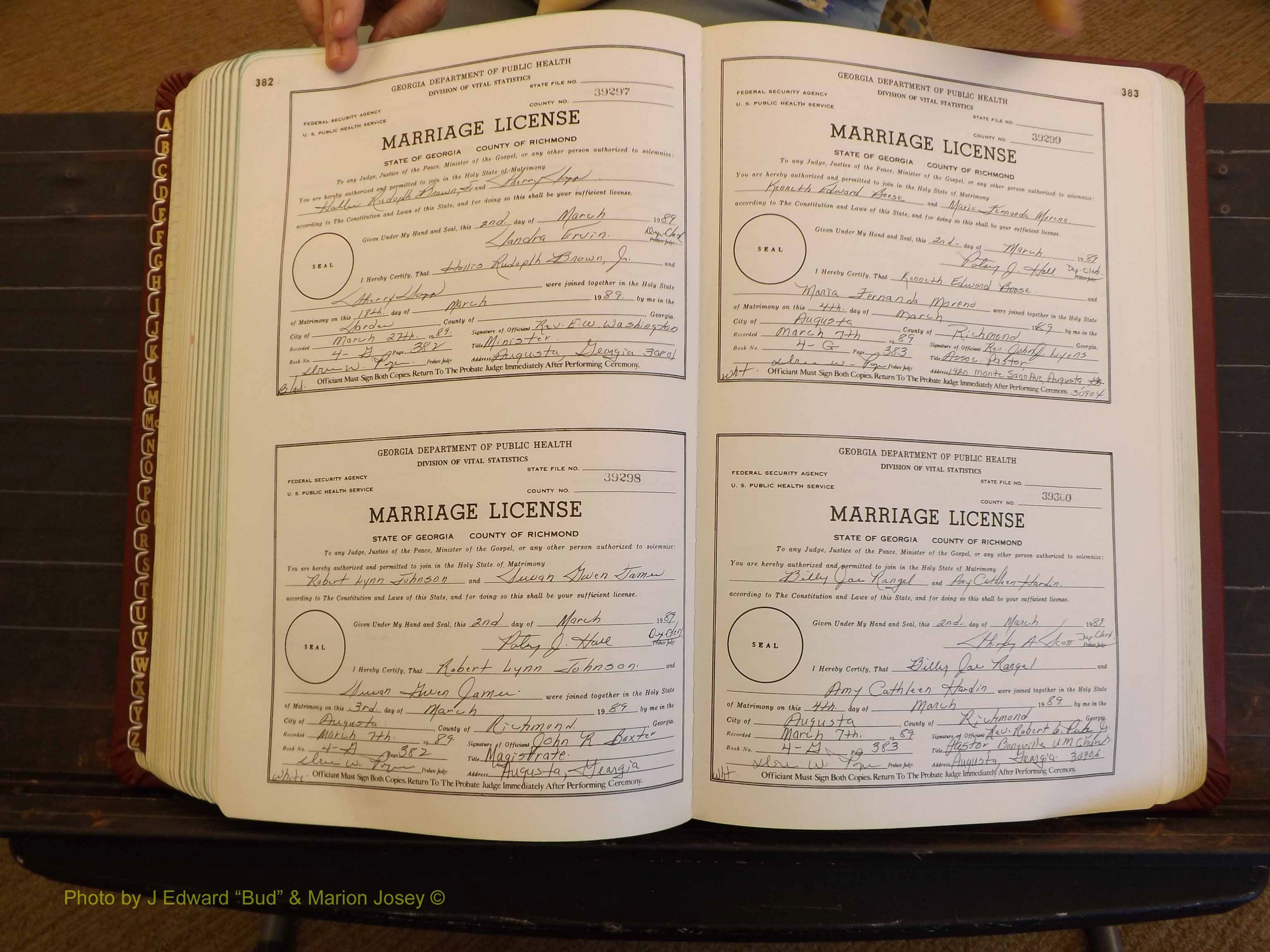 Richmond Marriages, 4G, 1988-1989 P 382-383.JPG