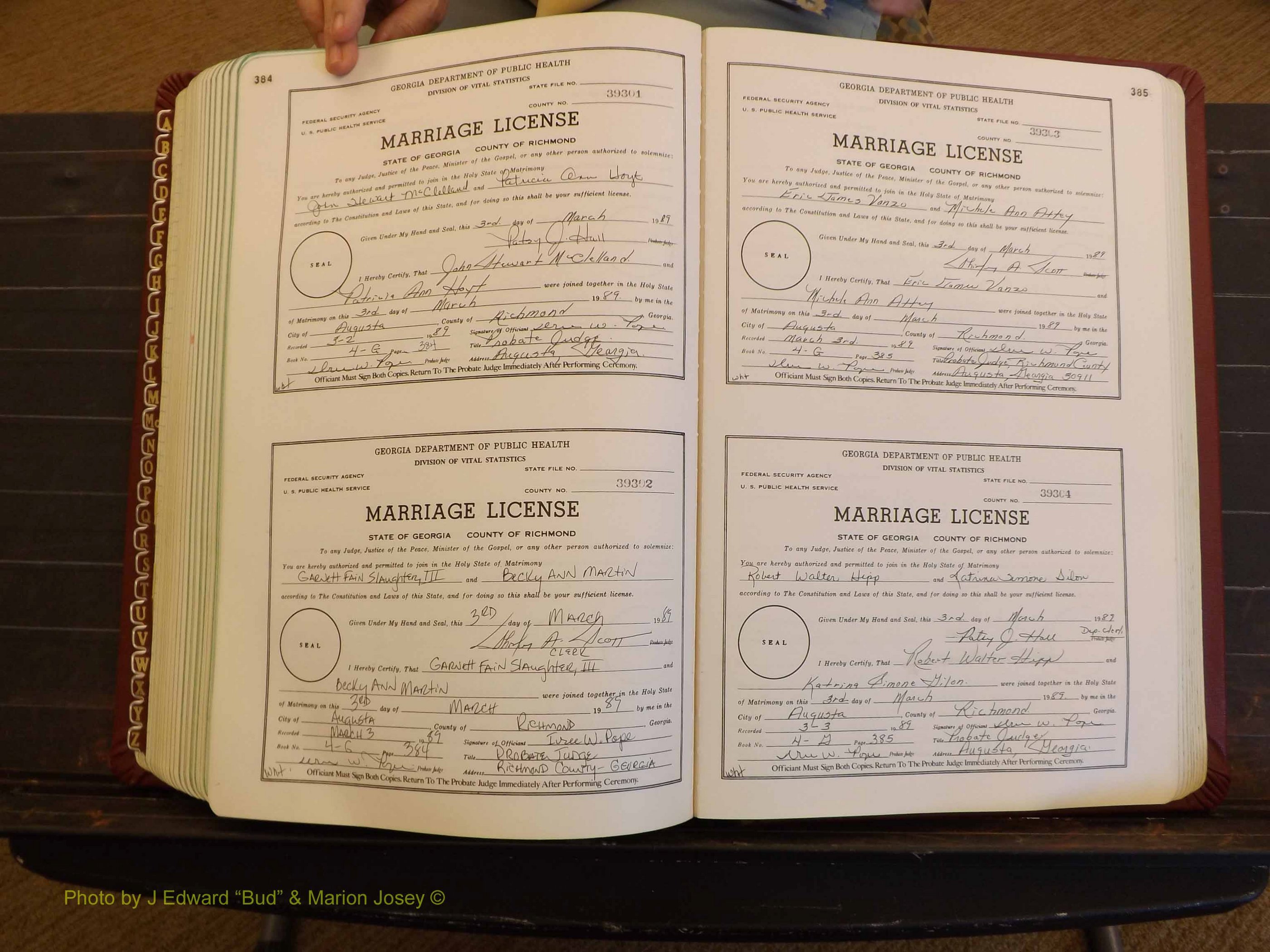 Richmond Marriages, 4G, 1988-1989 P 384-385.JPG