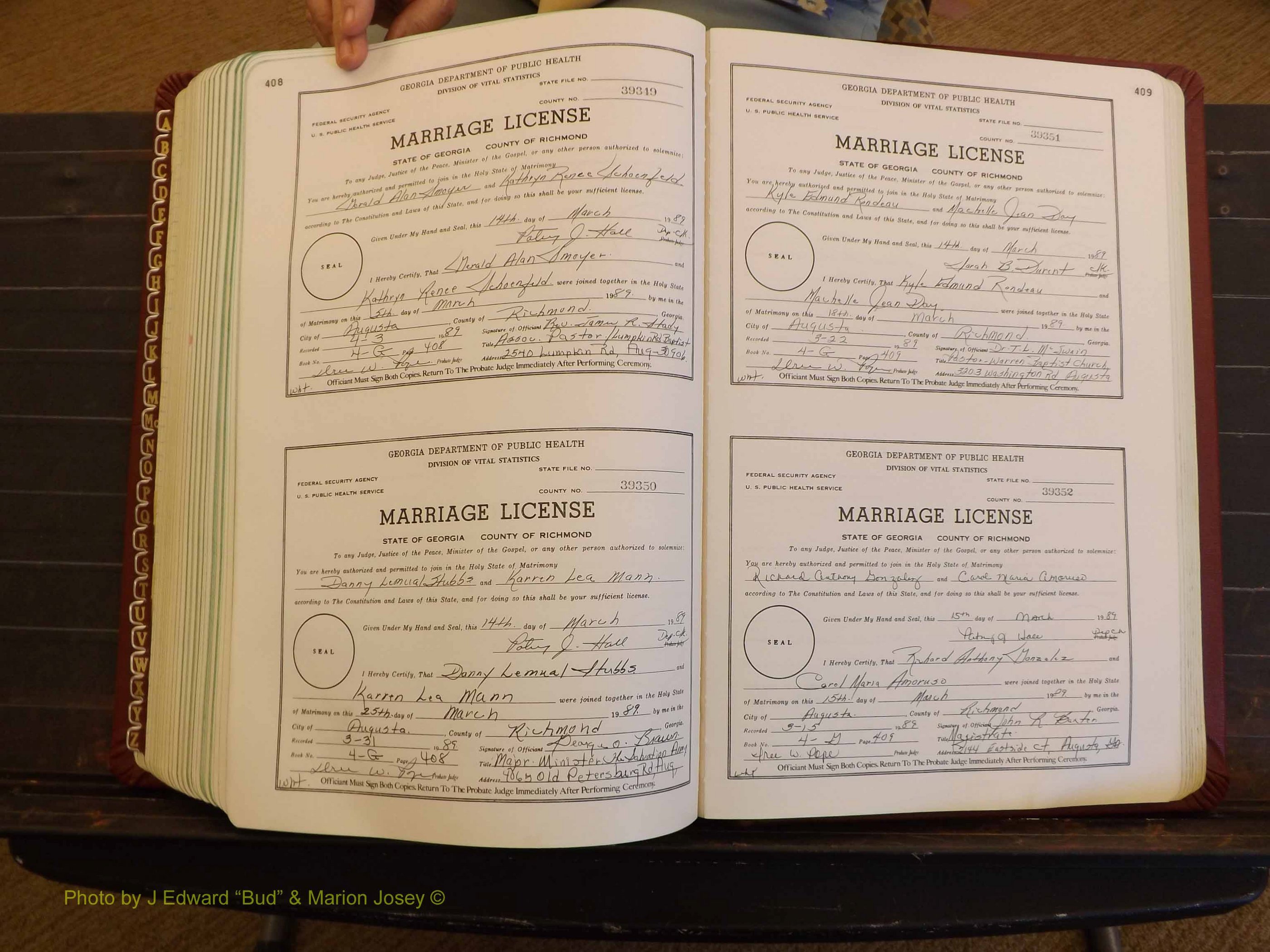 Richmond Marriages, 4G, 1988-1989 P 408-409.JPG