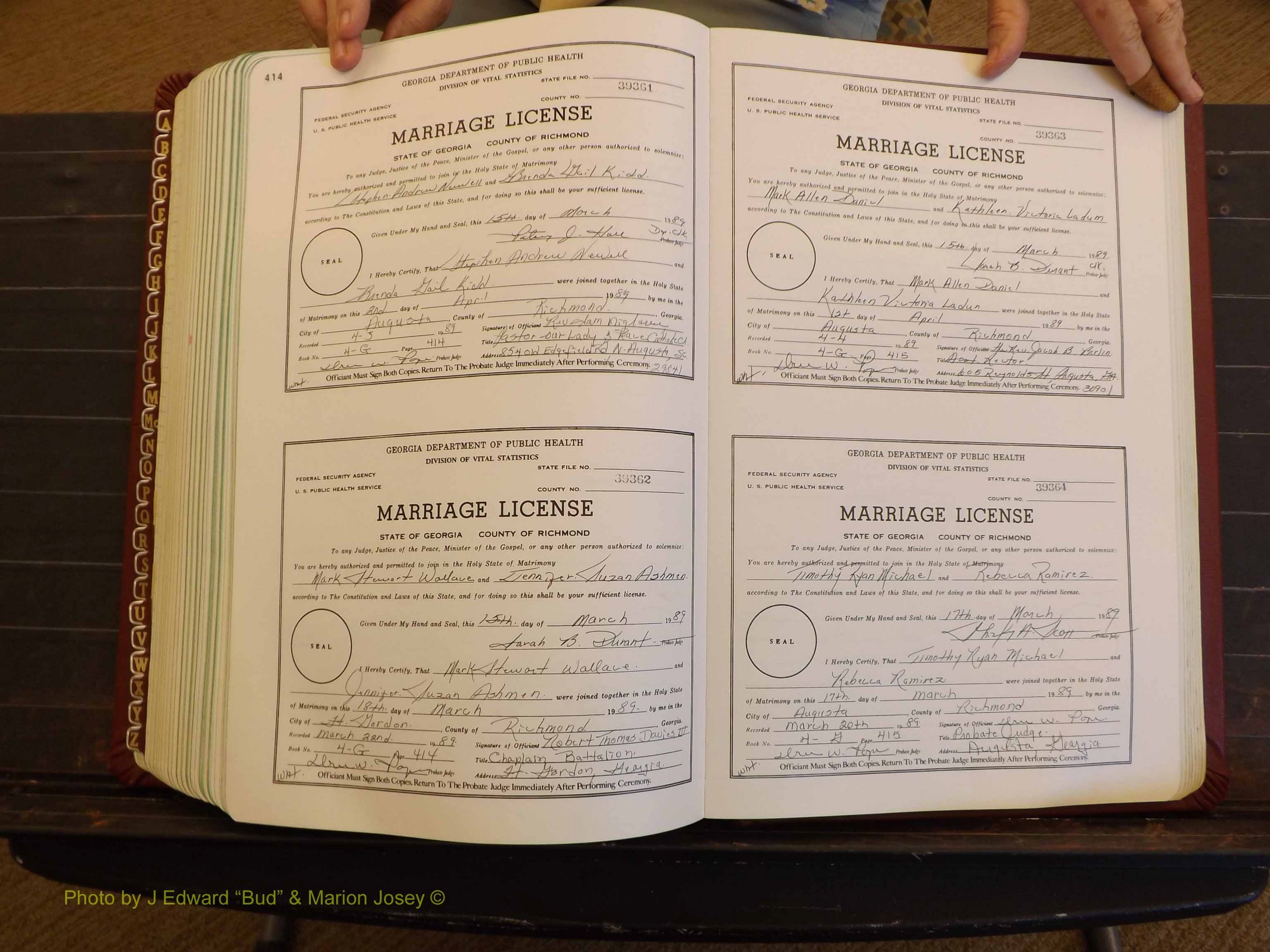 Richmond Marriages, 4G, 1988-1989 P 414-415.JPG