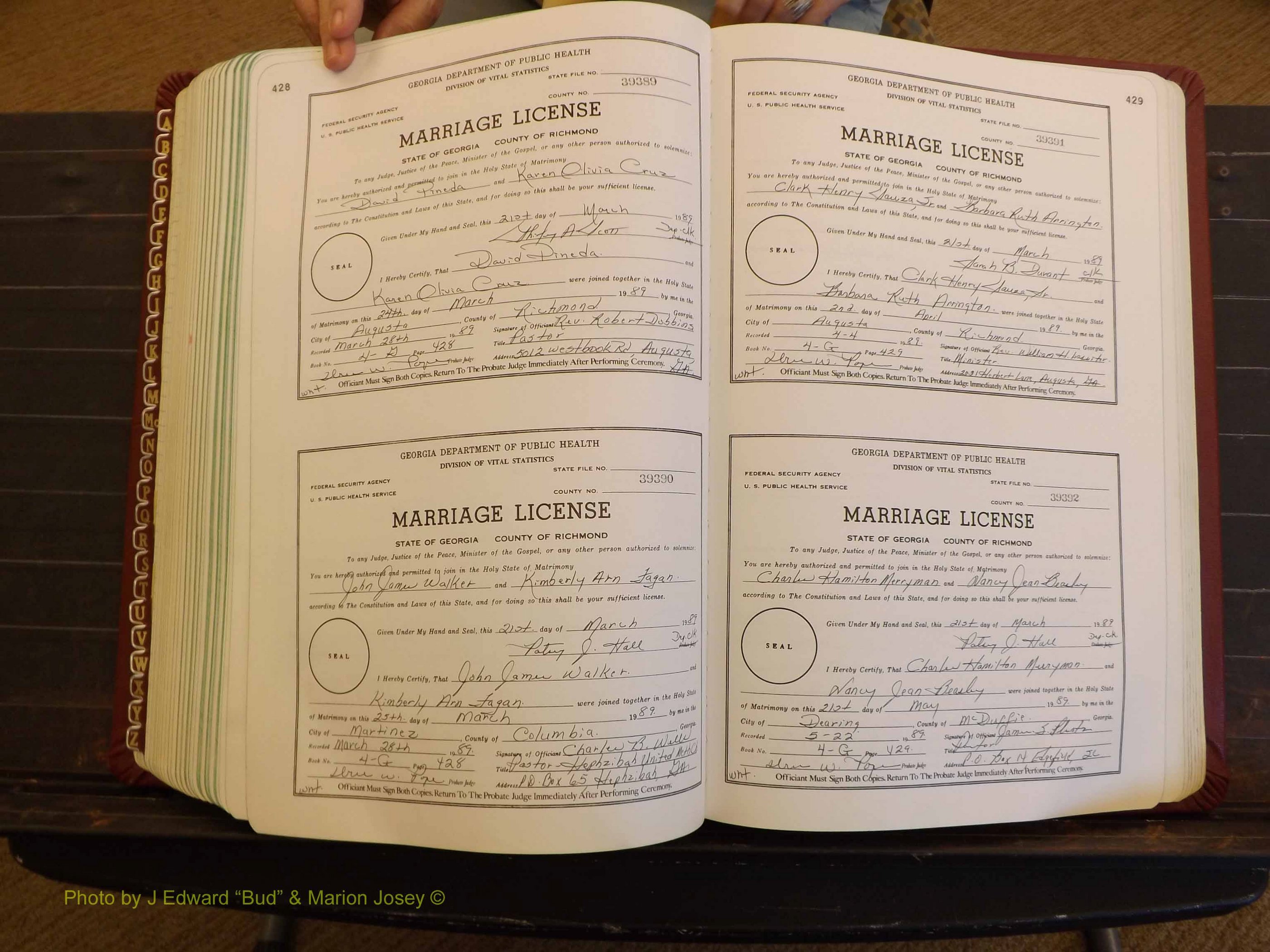 Richmond Marriages, 4G, 1988-1989 P 428-429.JPG
