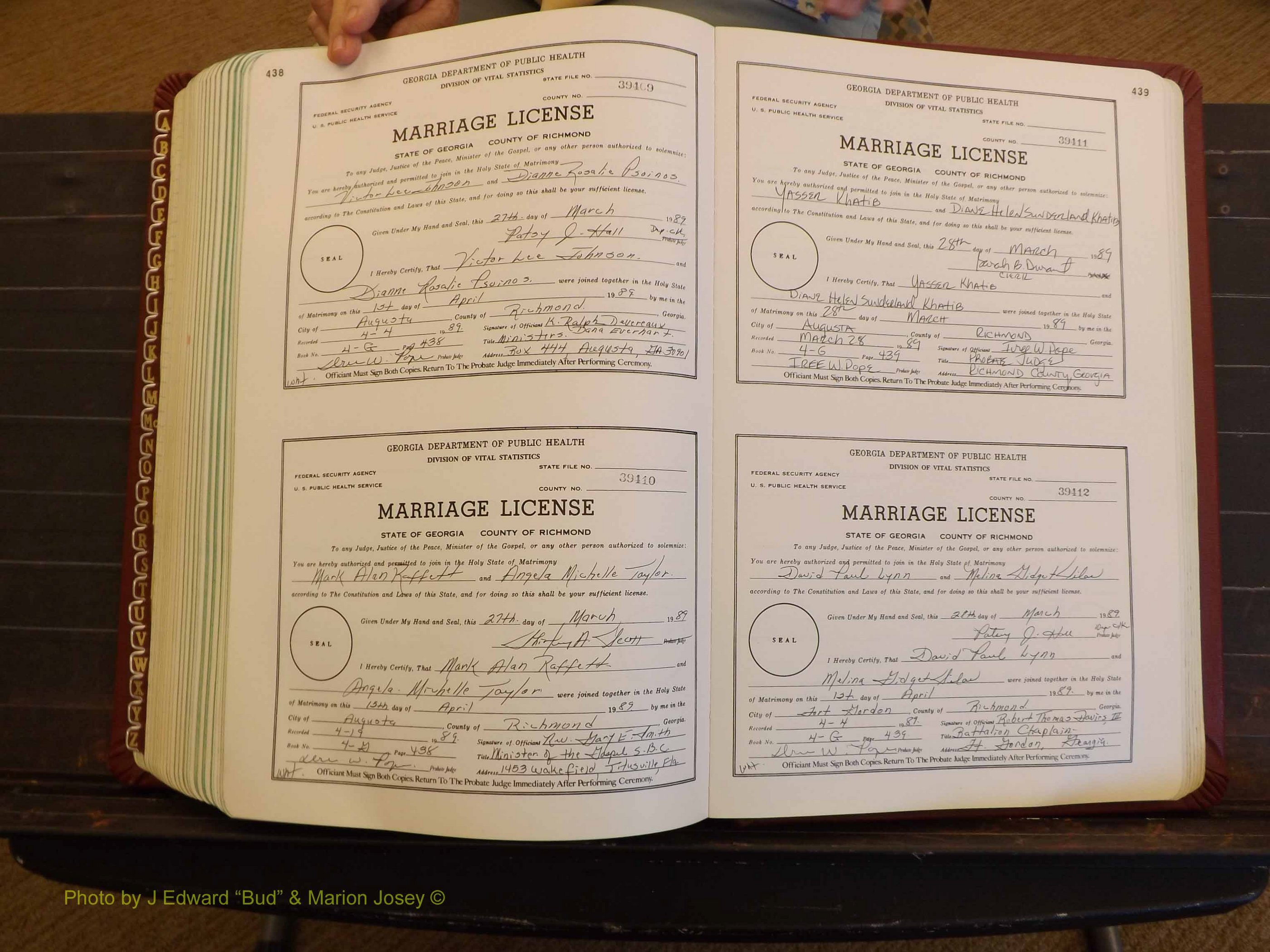 Richmond Marriages, 4G, 1988-1989 P 438-439.JPG