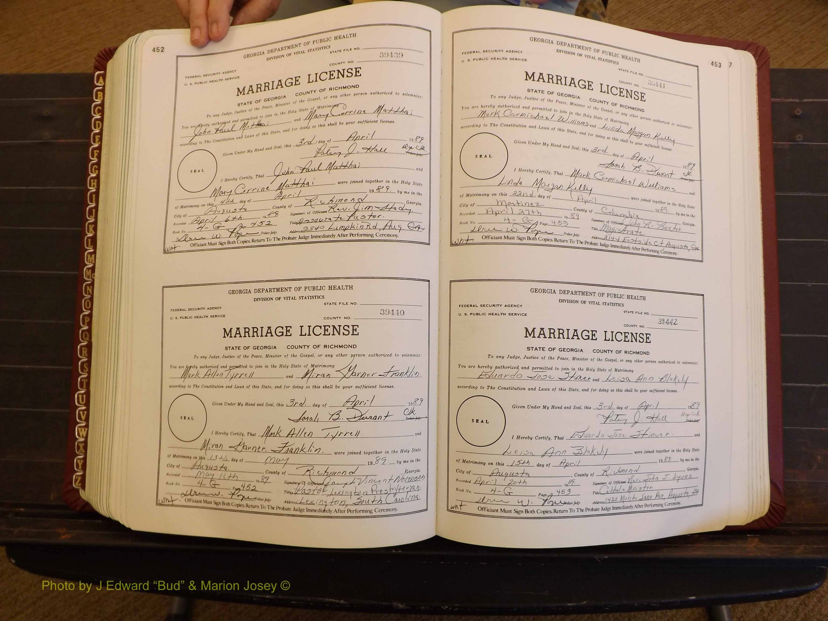 Richmond Marriages, 4G, 1988-1989 P 452-453.JPG