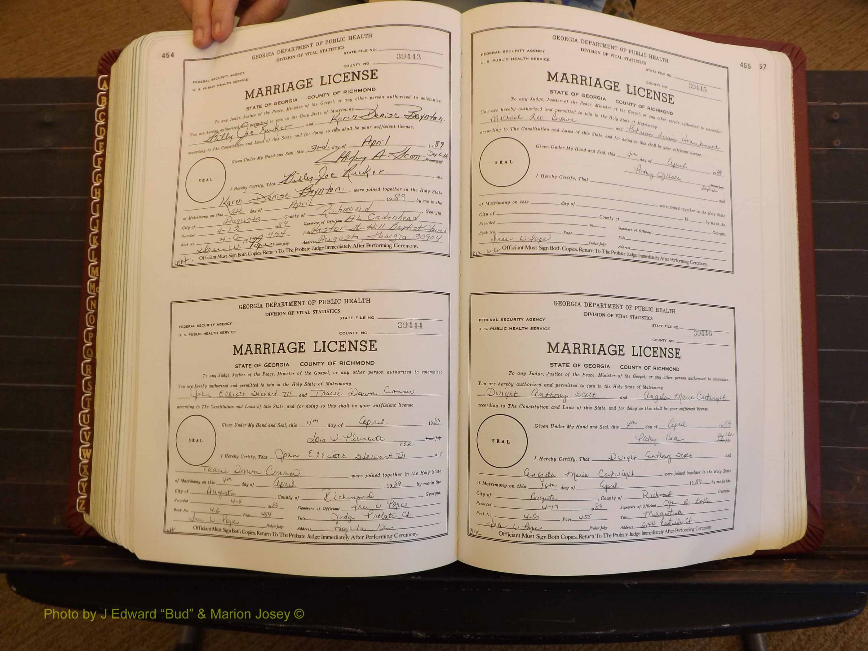Richmond Marriages, 4G, 1988-1989 P 454-455.JPG