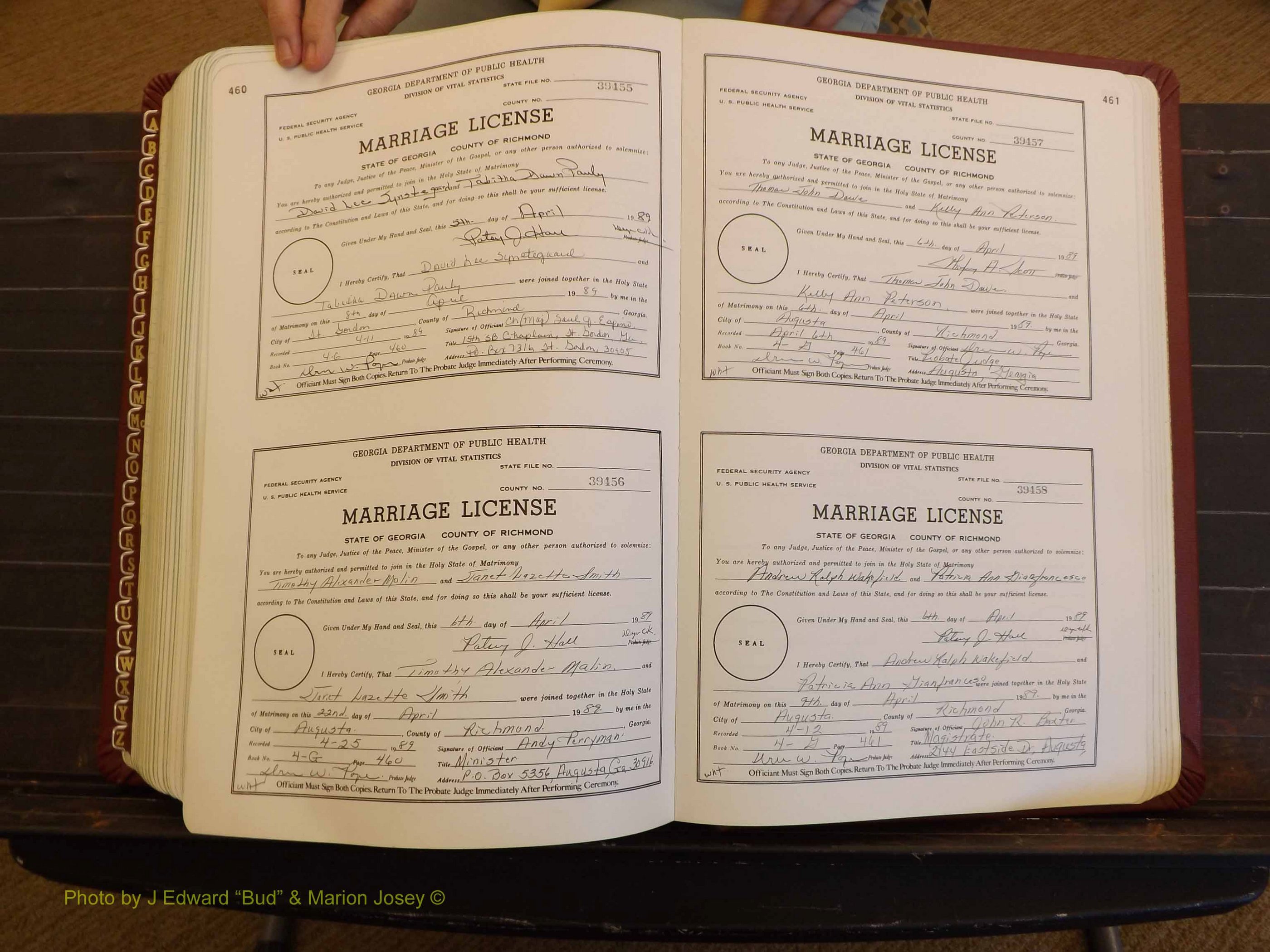 Richmond Marriages, 4G, 1988-1989 P 460-461.JPG