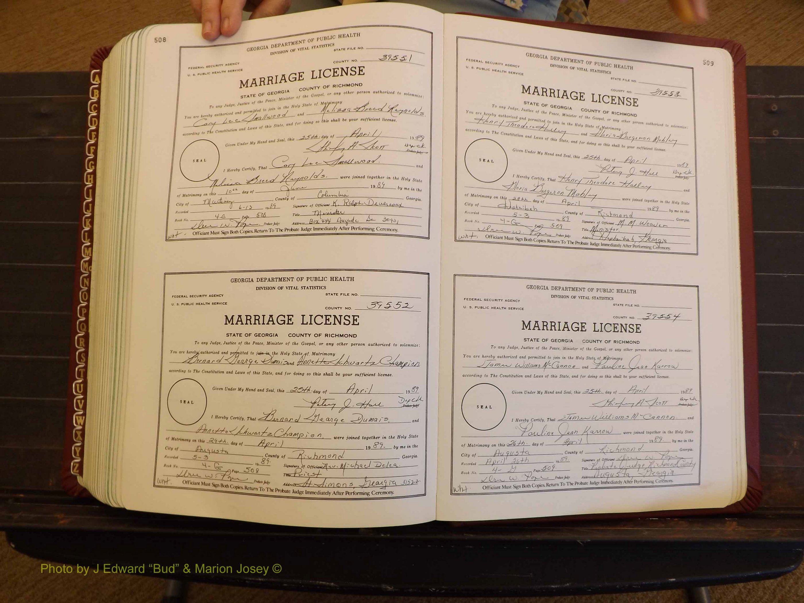Richmond Marriages, 4G, 1988-1989 P 508-509.JPG