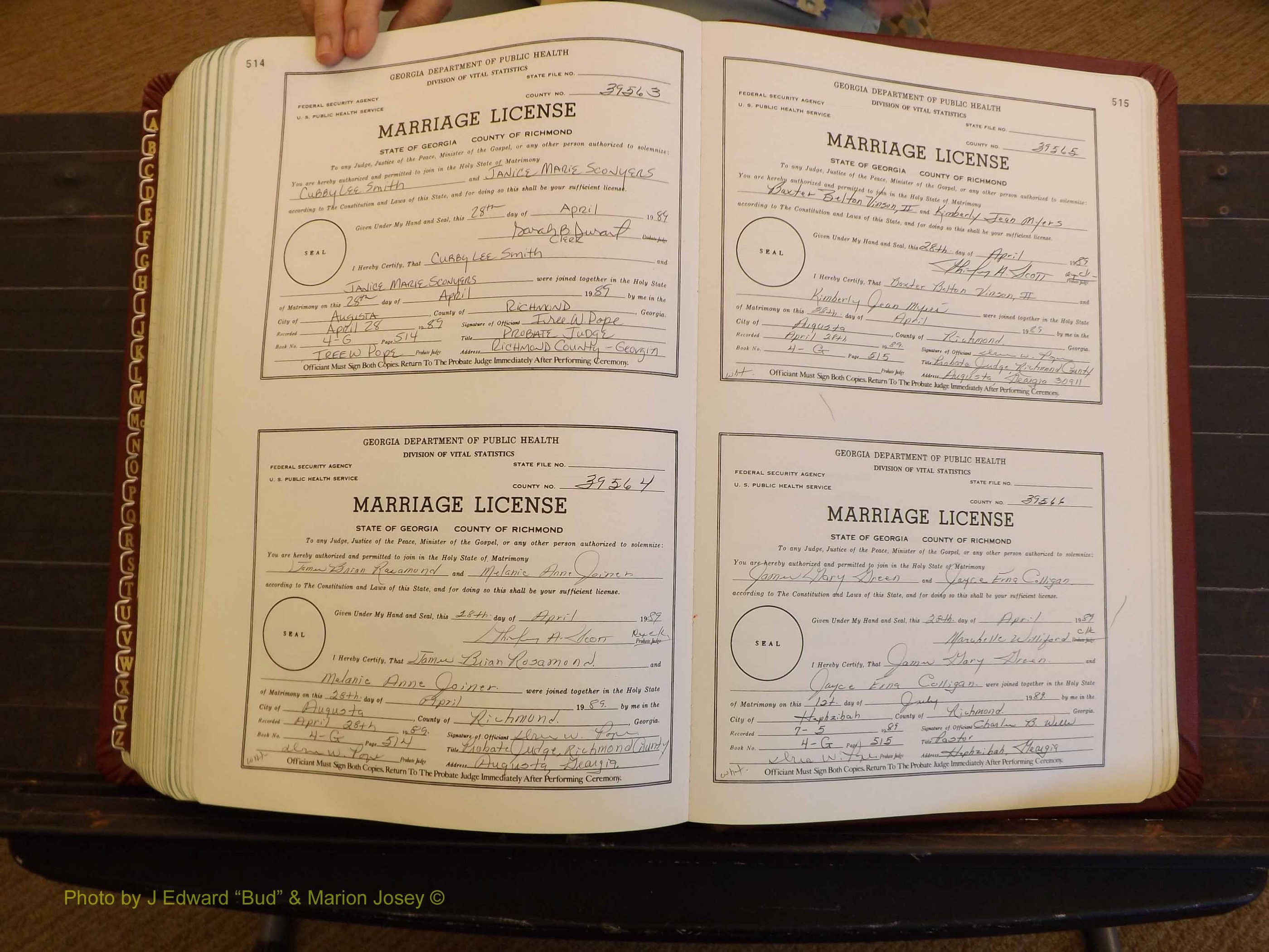Richmond Marriages, 4G, 1988-1989 P 514-515.JPG