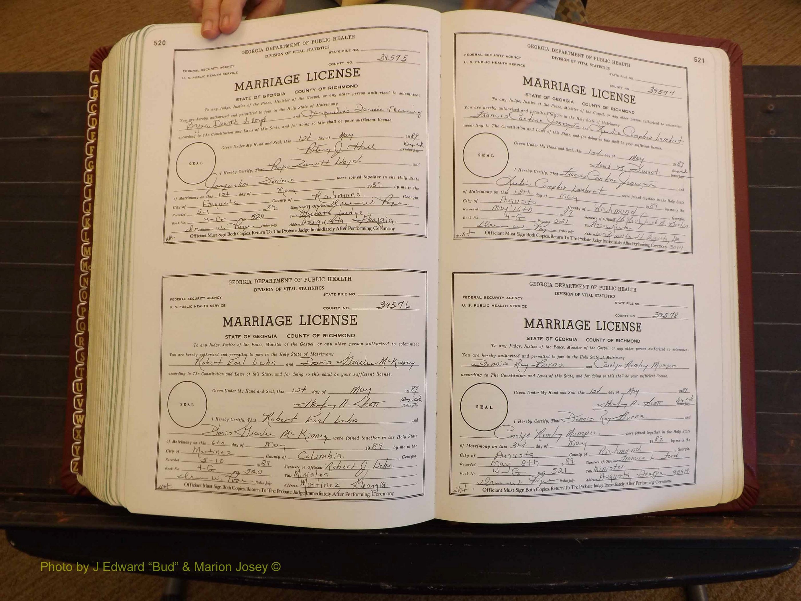 Richmond Marriages, 4G, 1988-1989 P 520-521.JPG