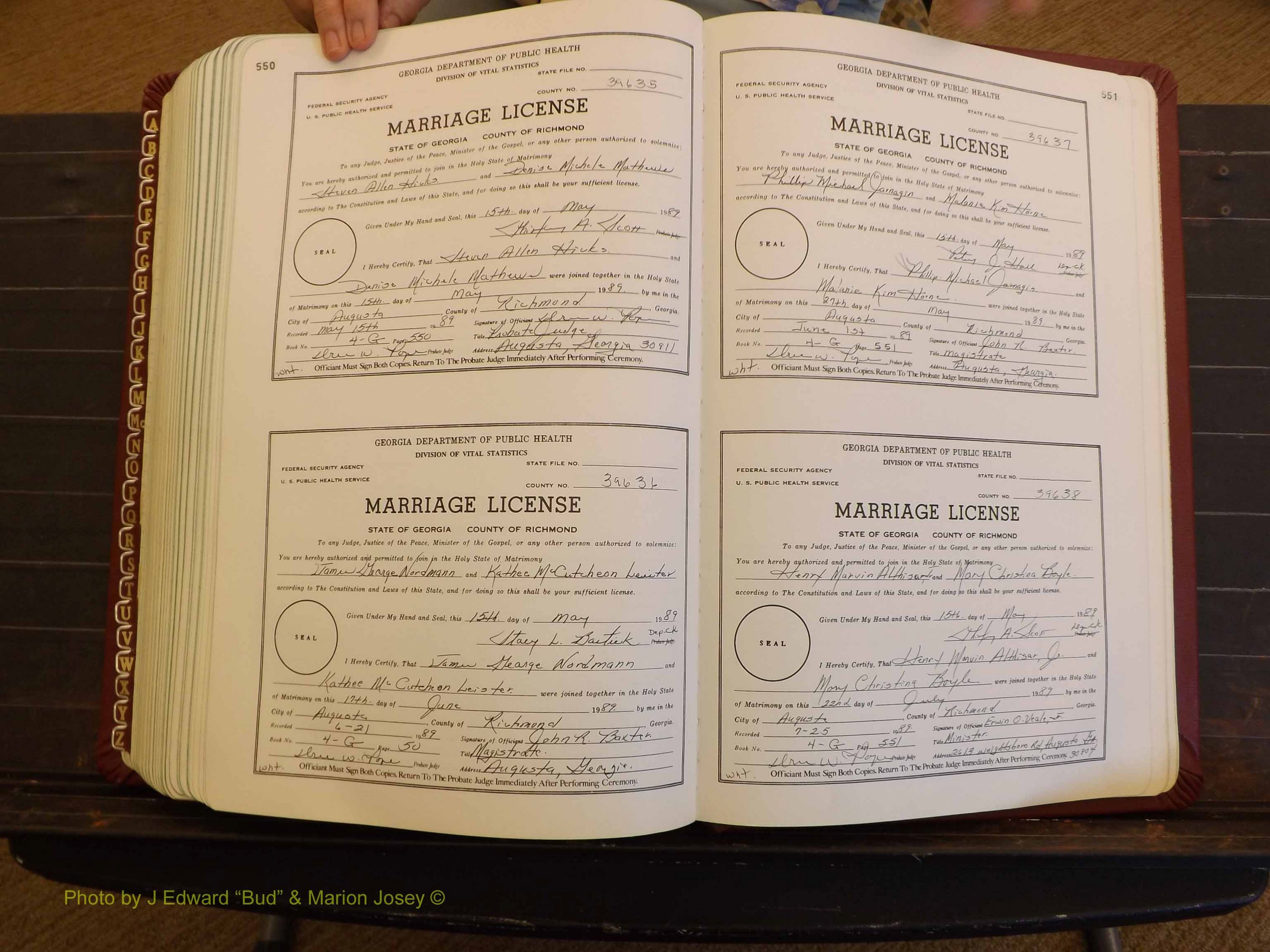 Richmond Marriages, 4G, 1988-1989 P 550-551.JPG