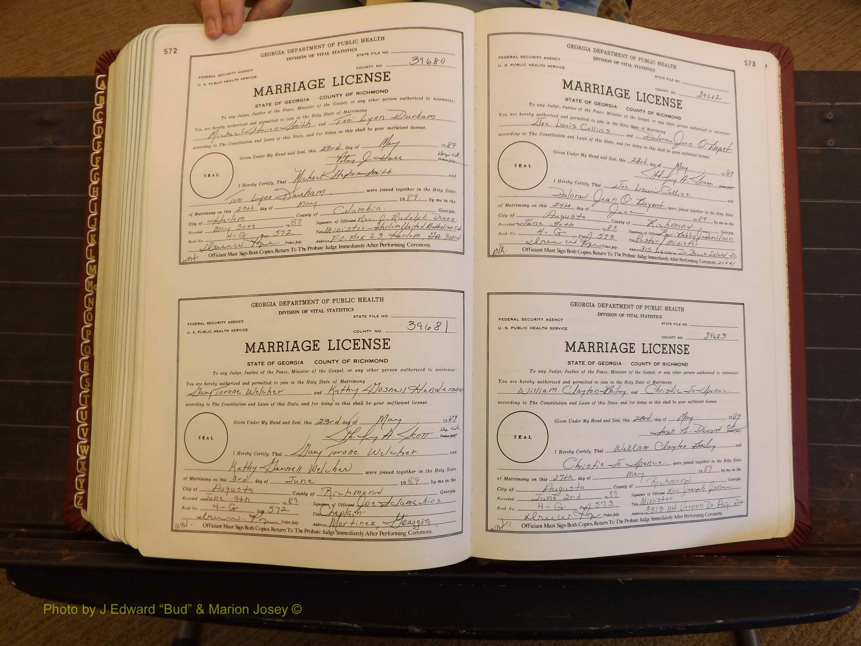 Richmond Marriages, 4G, 1988-1989 P 572-573.JPG