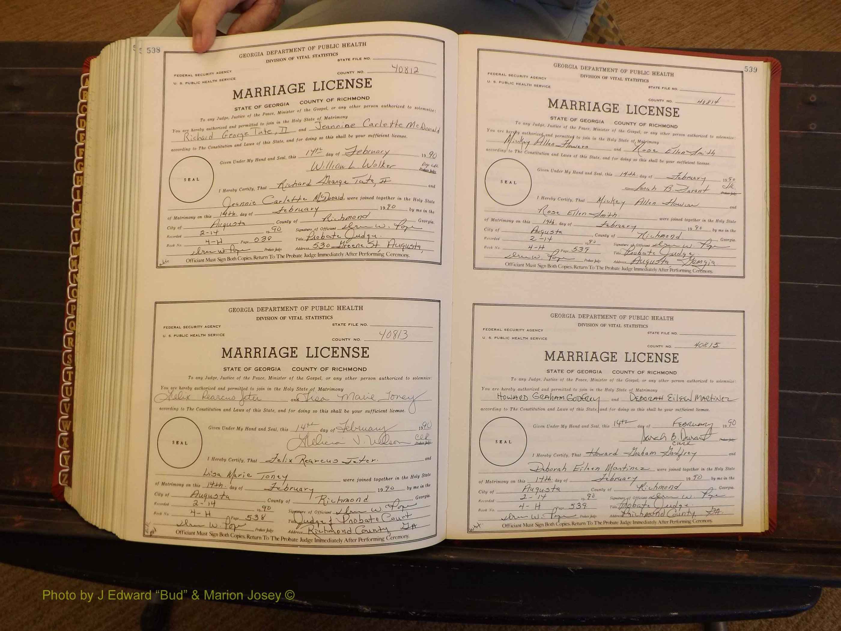 Richmond Marriages, 4H, 1989-1990 P 538-539.JPG