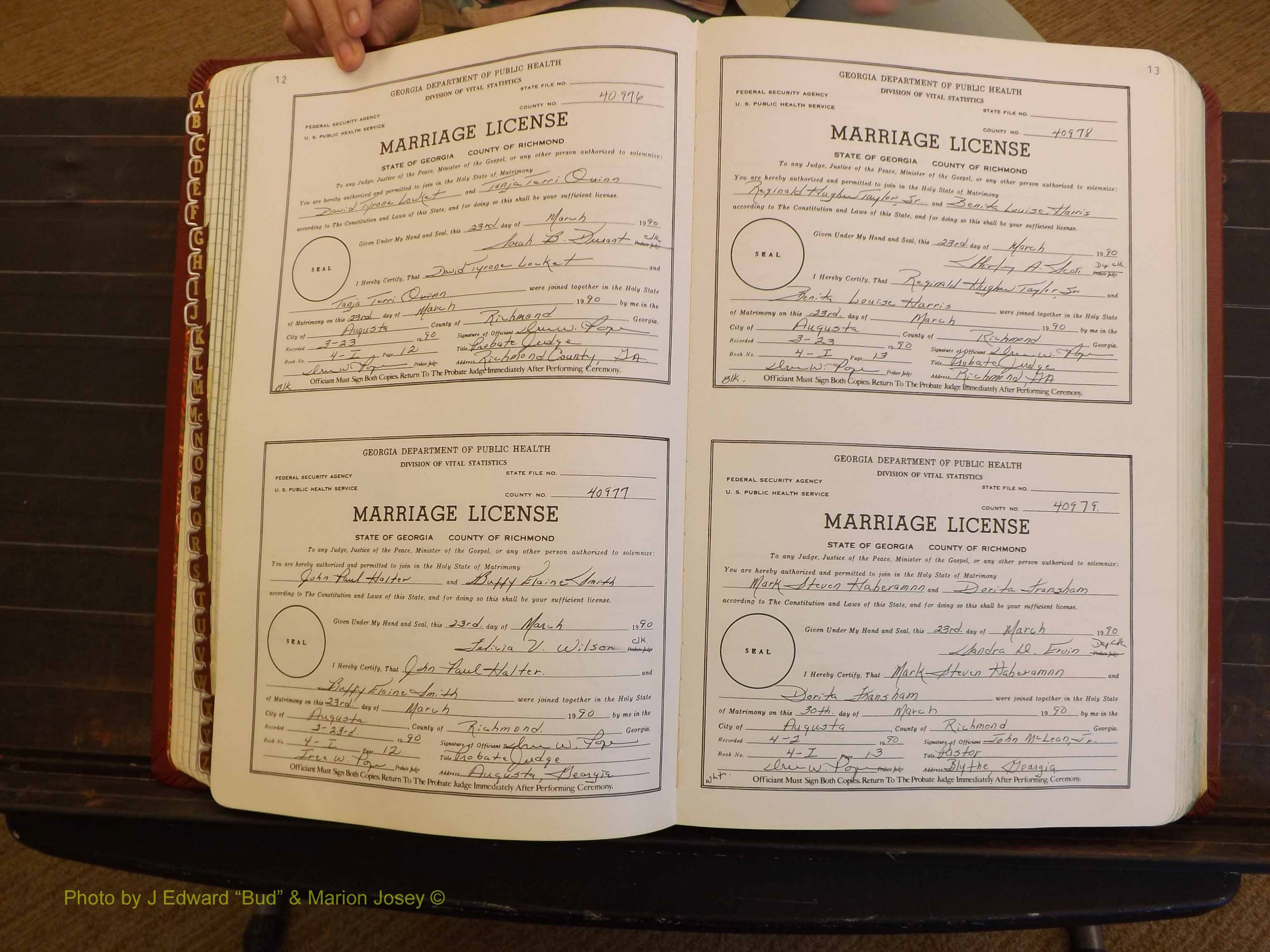 Richmond Marriages, 4L, 1990-1990 P 012-013.JPG