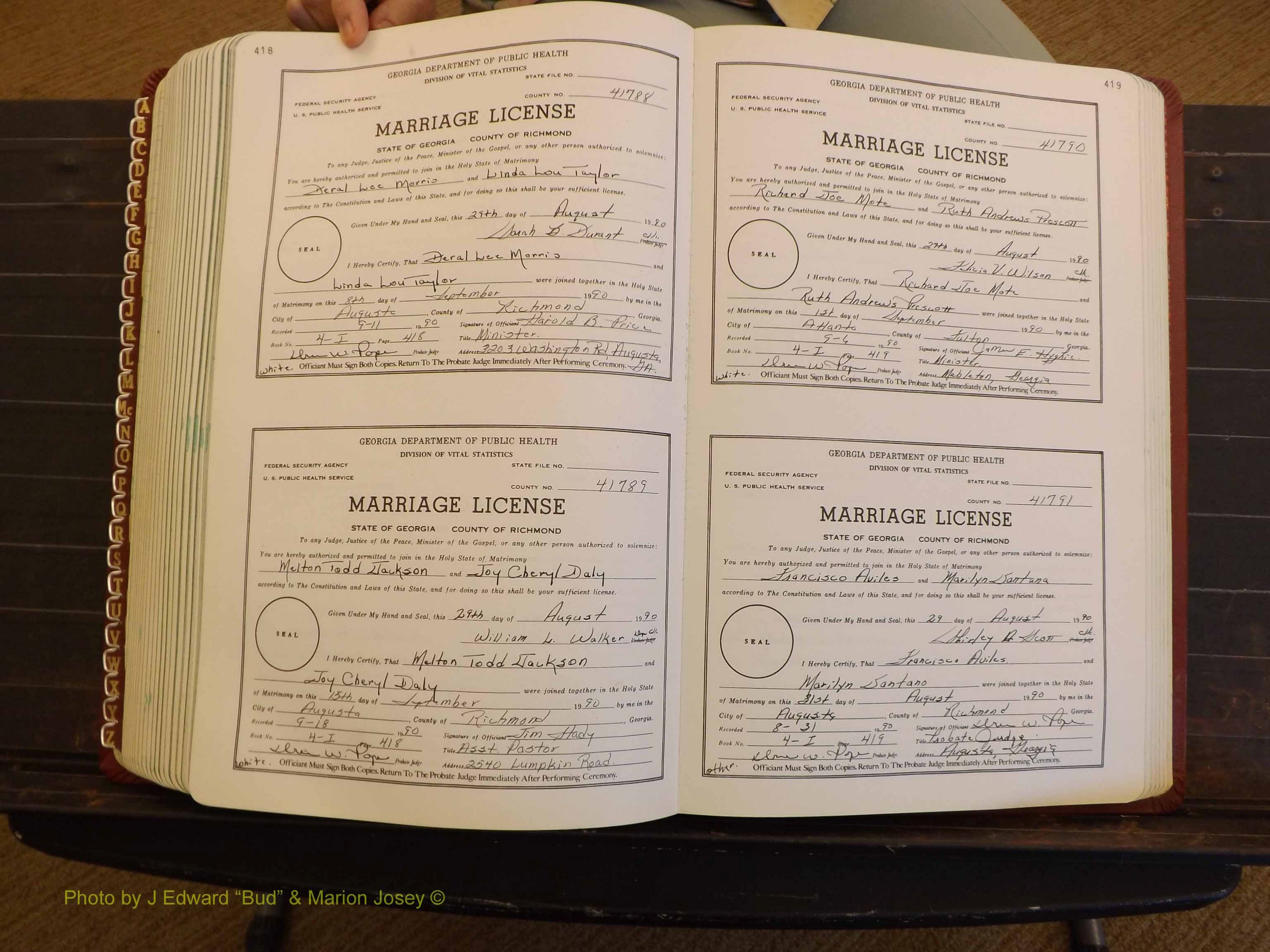 Richmond Marriages, 4L, 1990-1990 P 418-419.JPG