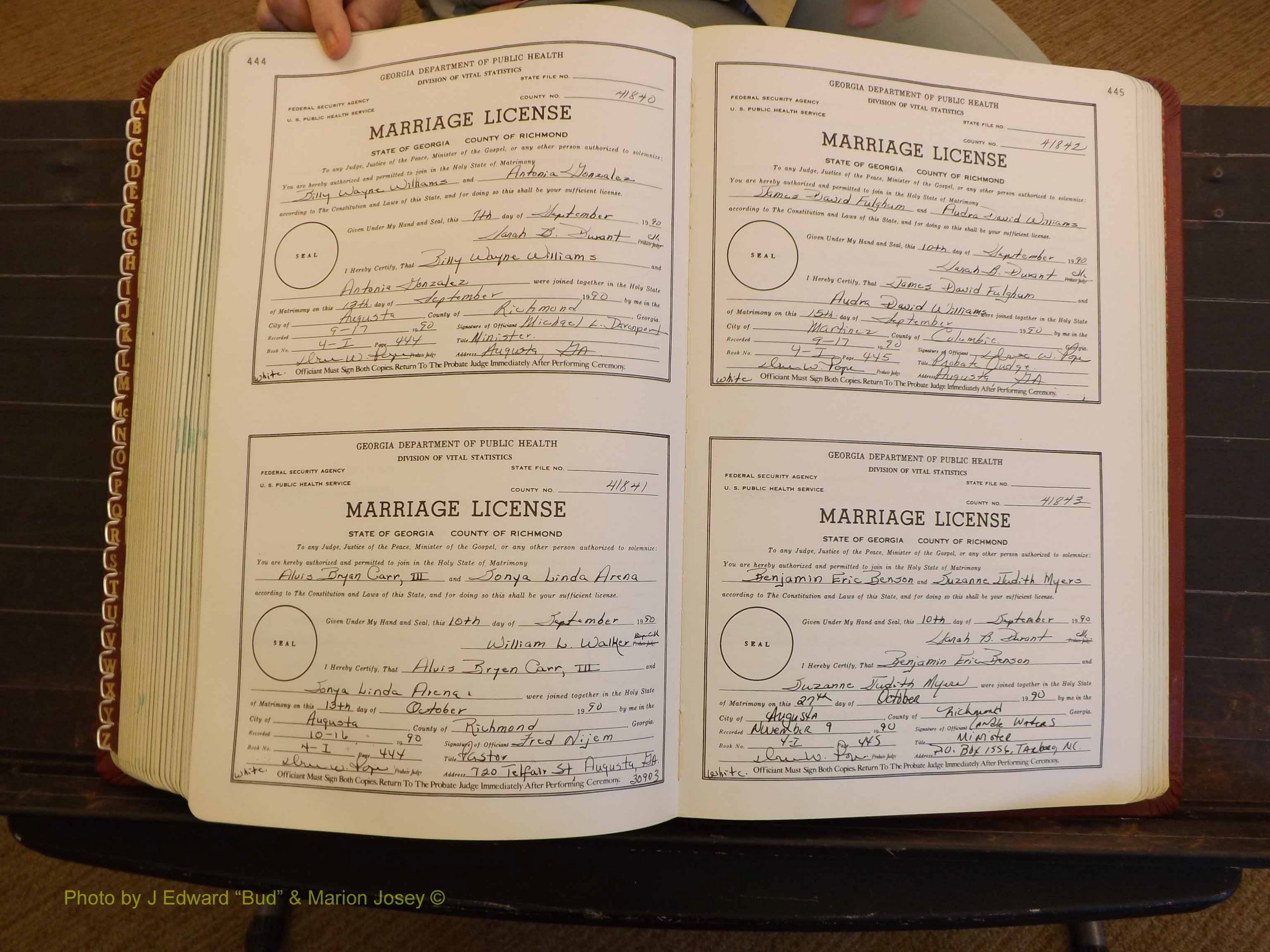 Richmond Marriages, 4L, 1990-1990 P 444-445.JPG