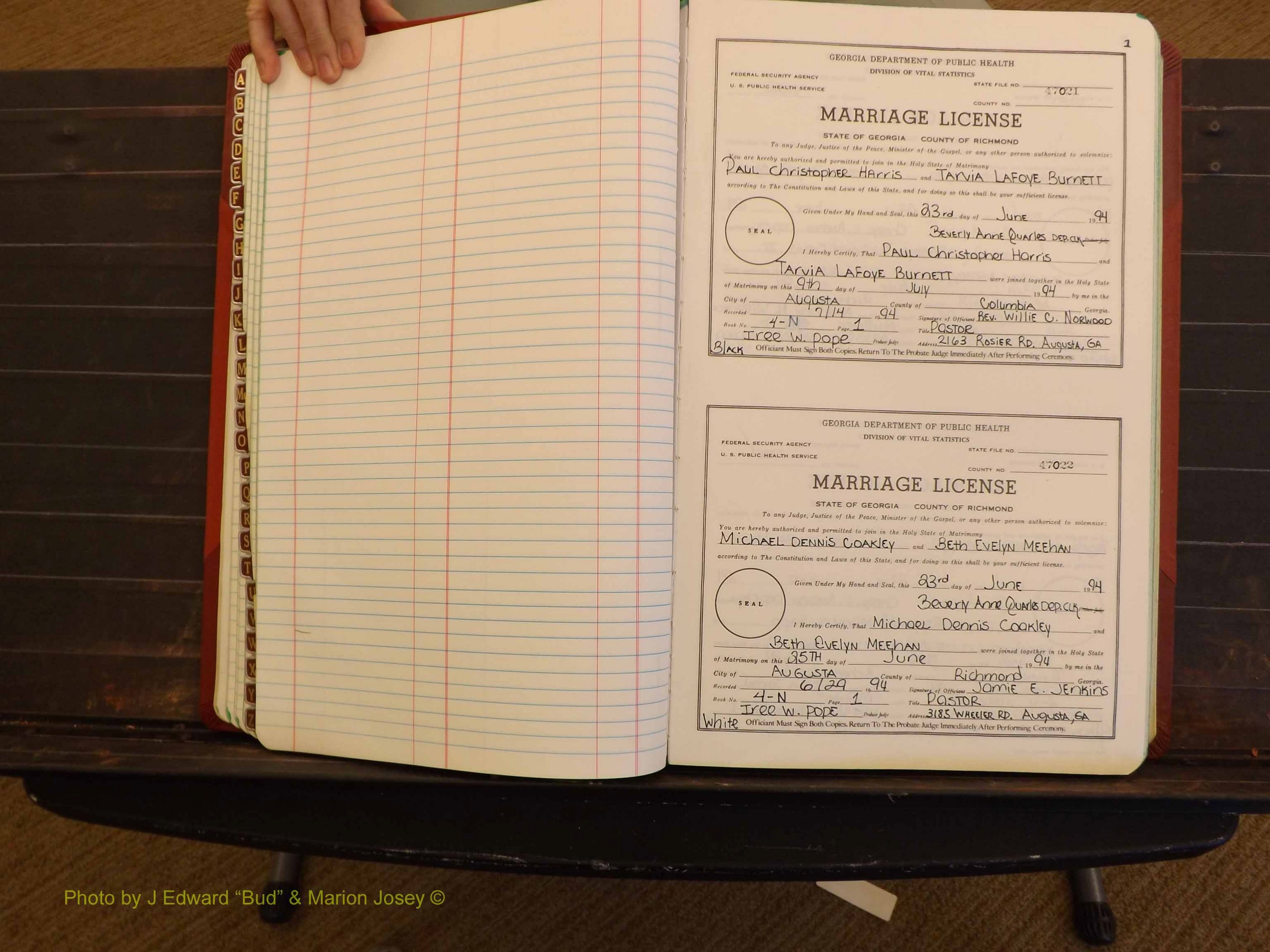 Richmond Marriages, 4N, 1994-1995 P 001.JPG
