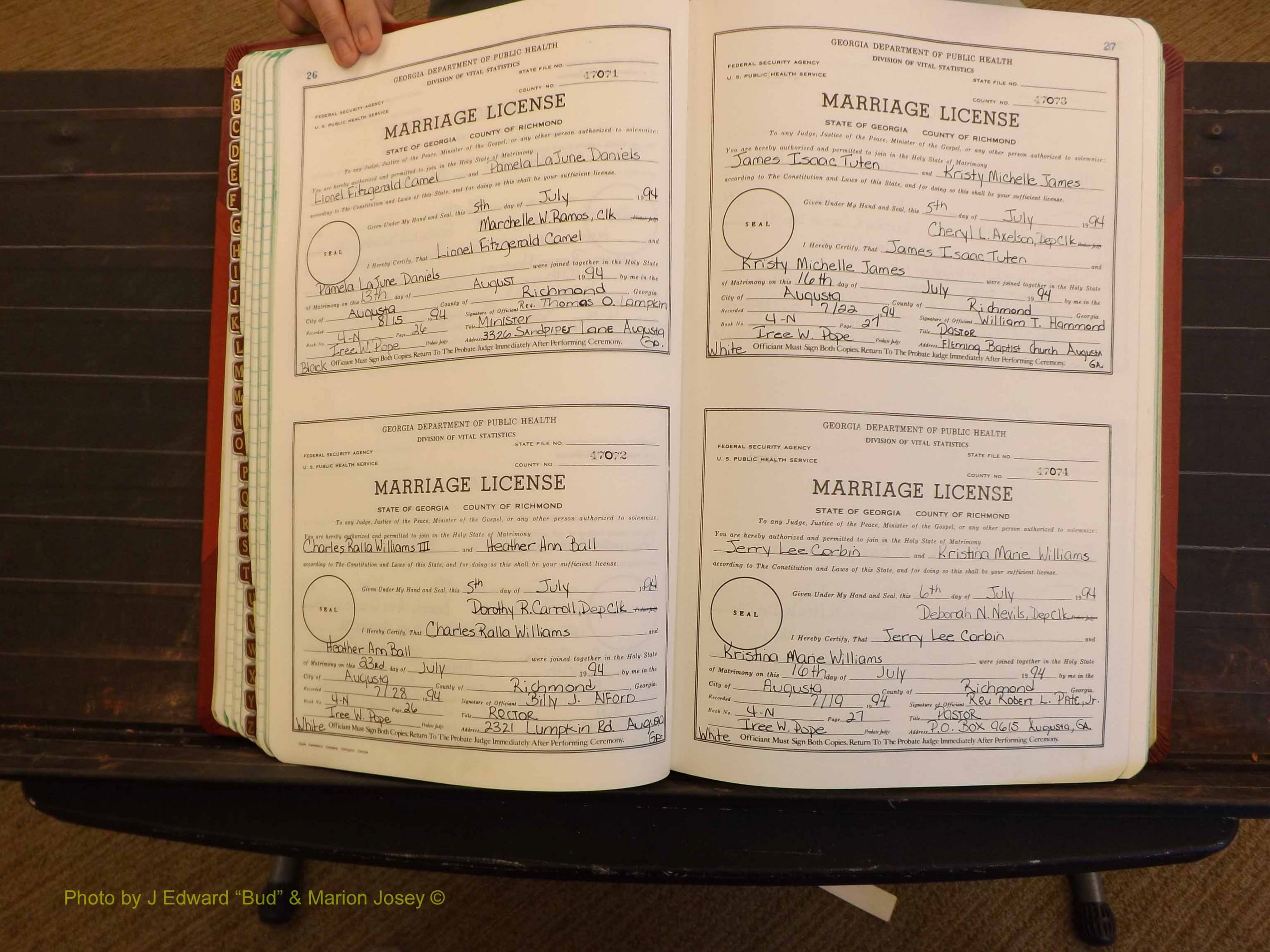 Richmond Marriages, 4N, 1994-1995 P 026-027.JPG