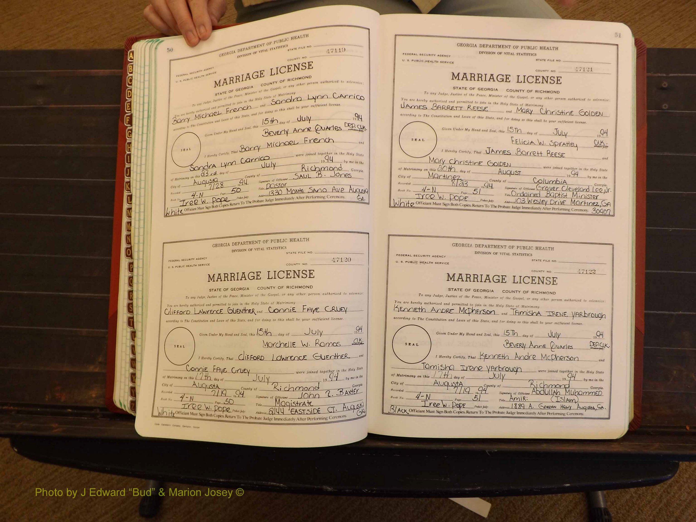 Richmond Marriages, 4N, 1994-1995 P 050-051.JPG