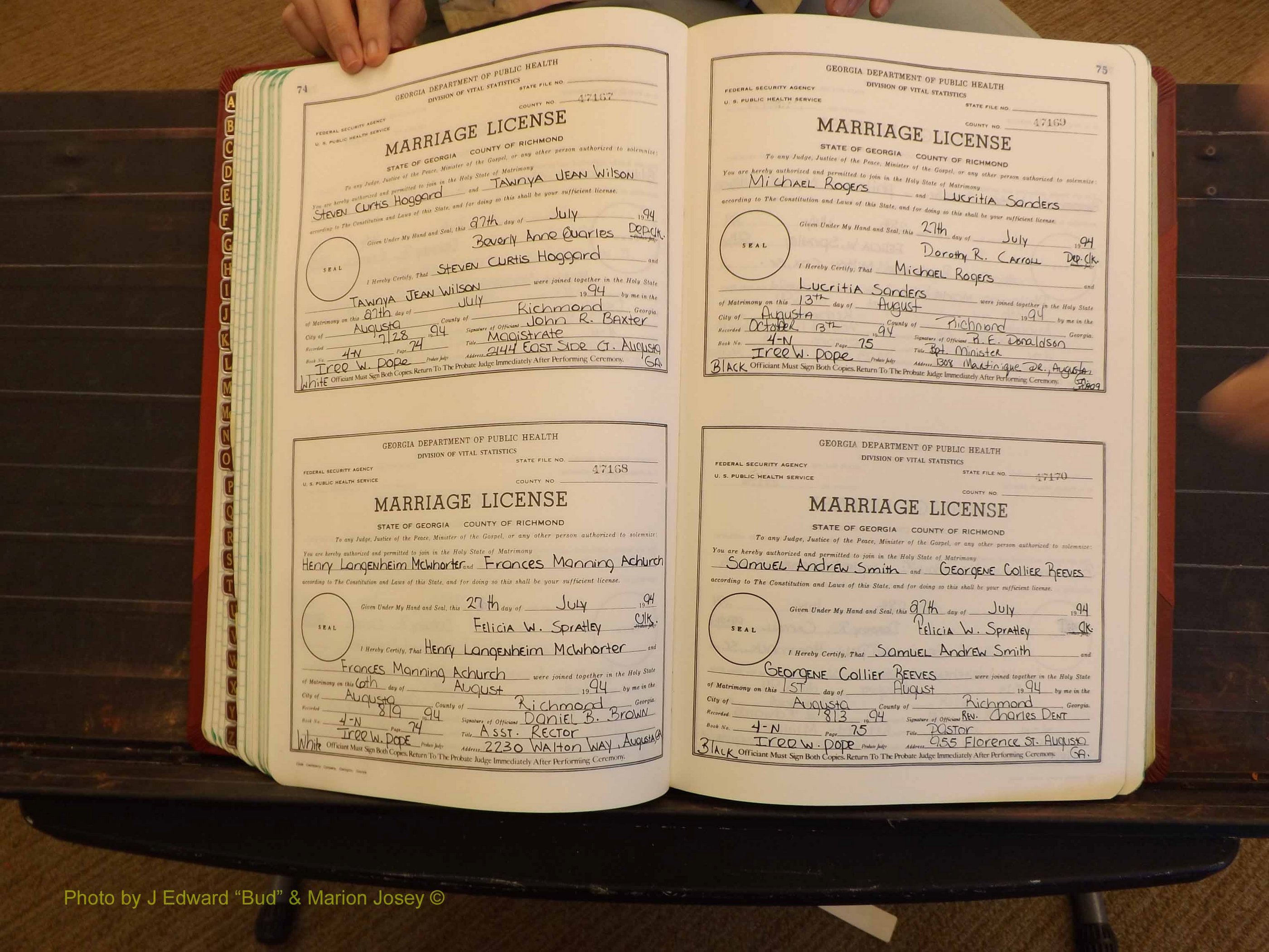 Richmond Marriages, 4N, 1994-1995 P 074-075.JPG