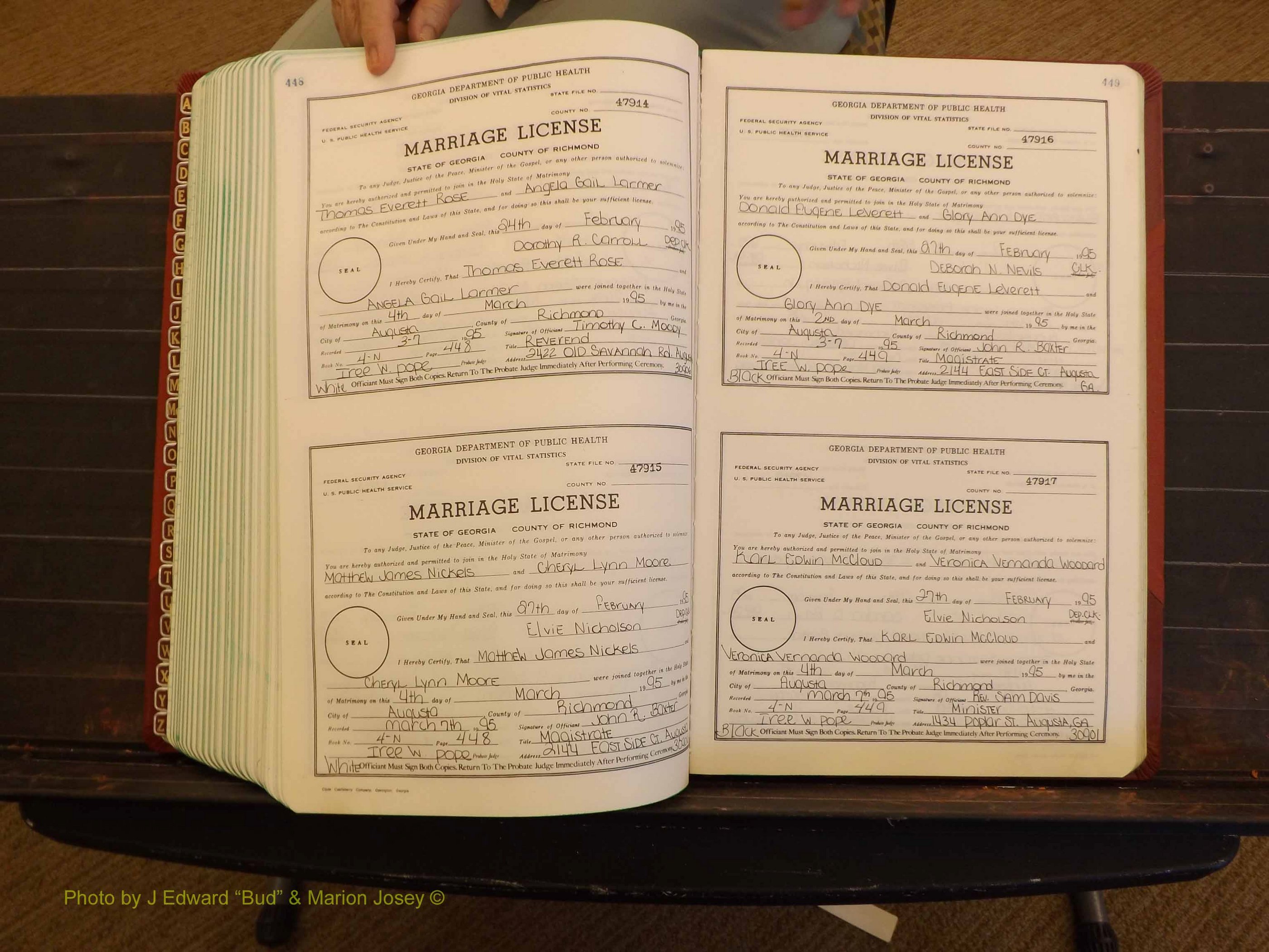 Richmond Marriages, 4N, 1994-1995 P 448-449.JPG