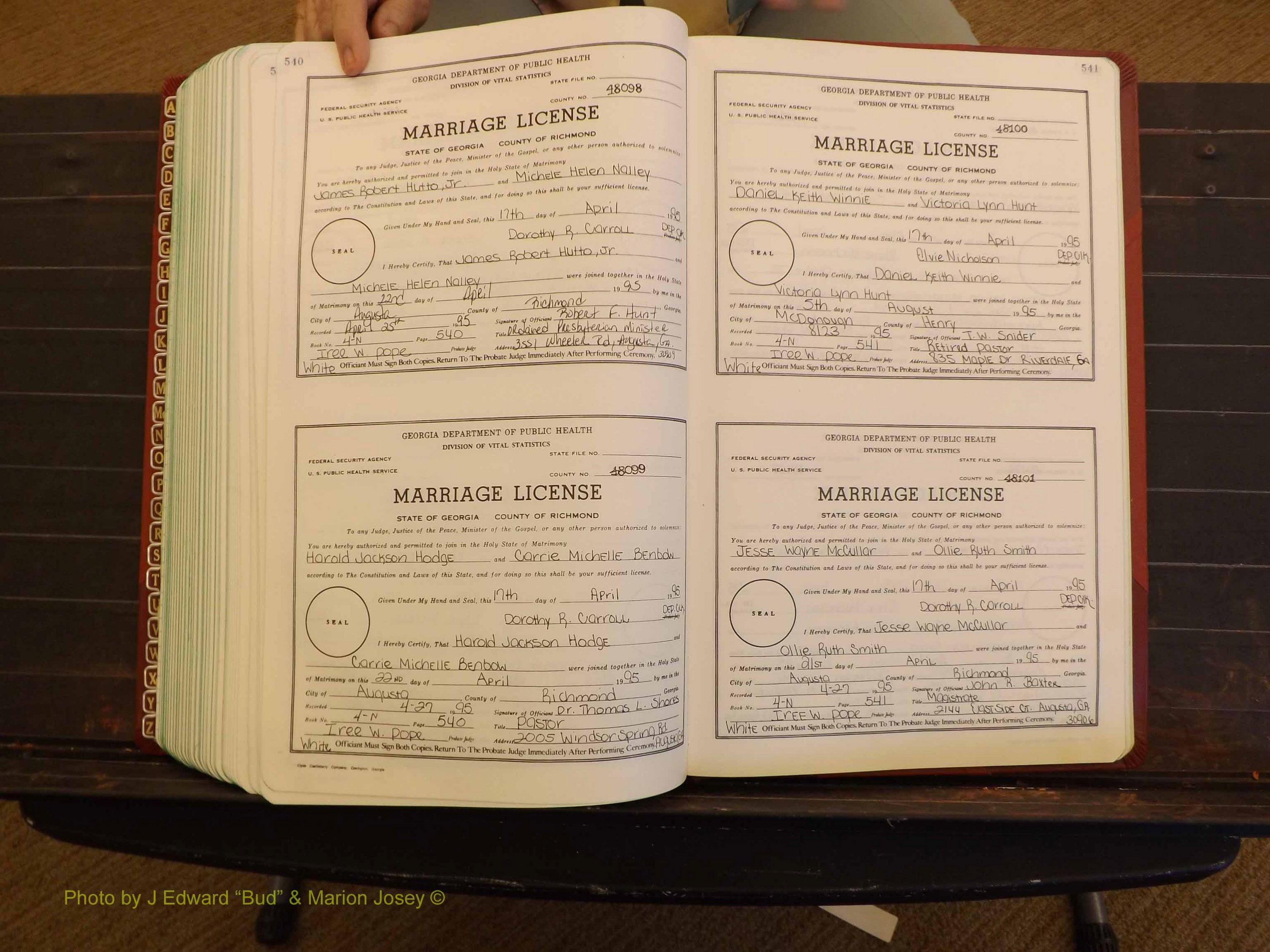 Richmond Marriages, 4N, 1994-1995 P 540-541.JPG