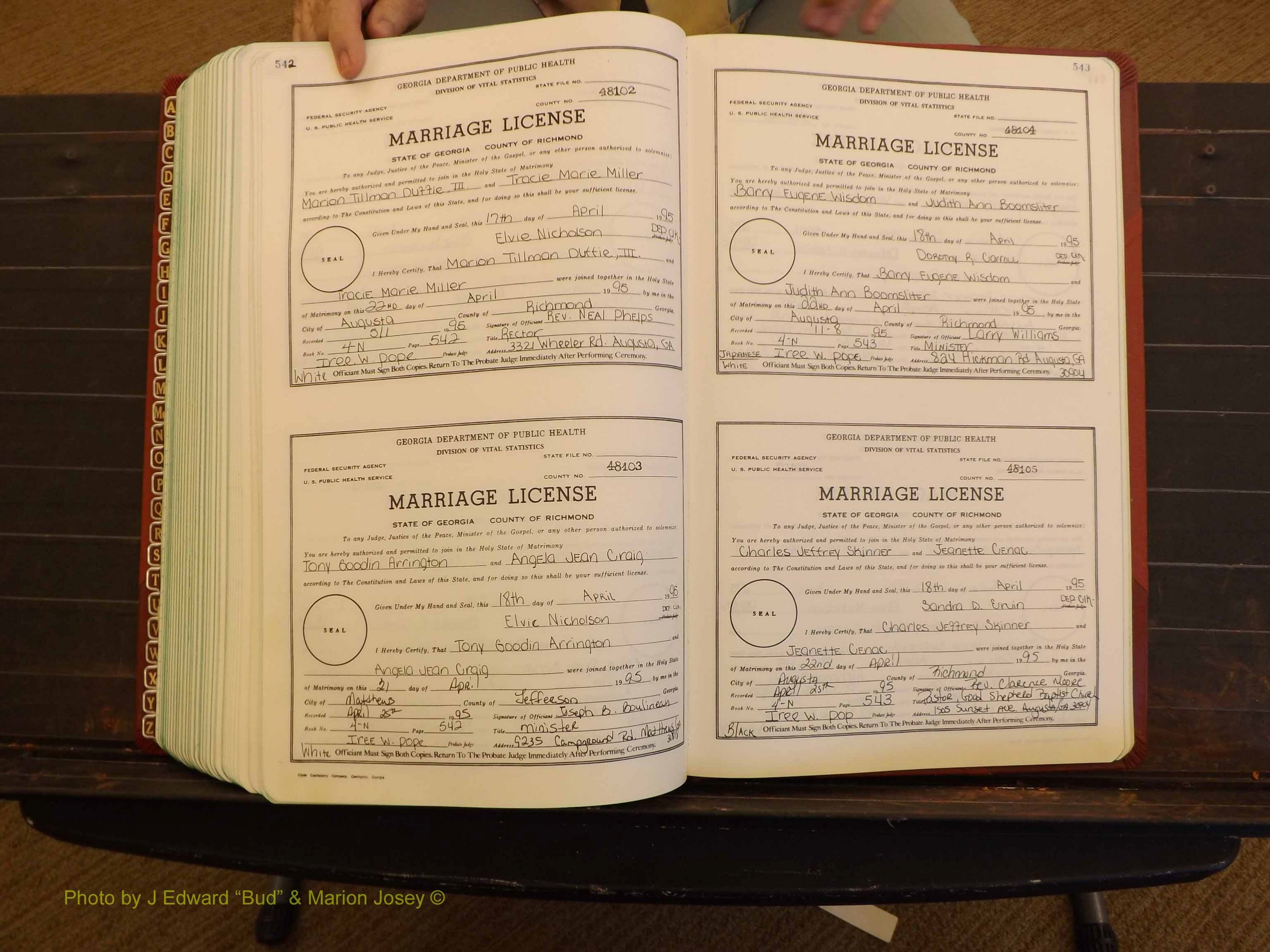 Richmond Marriages, 4N, 1994-1995 P 542-543.JPG