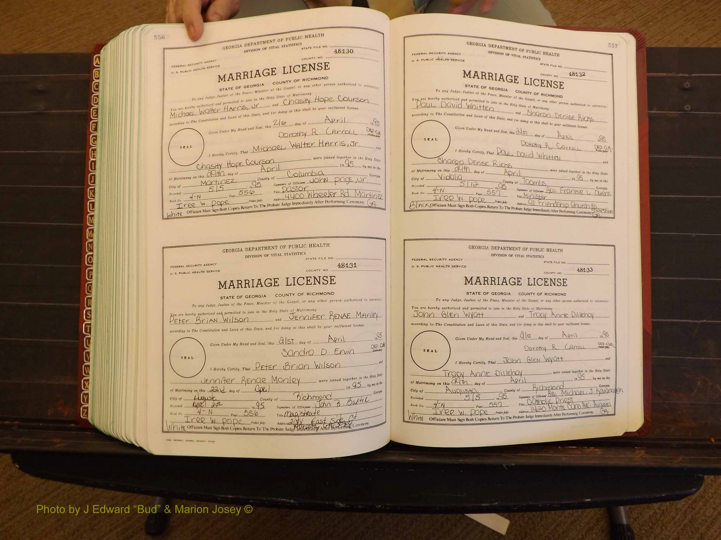 Richmond Marriages, 4N, 1994-1995 P 556-557.JPG