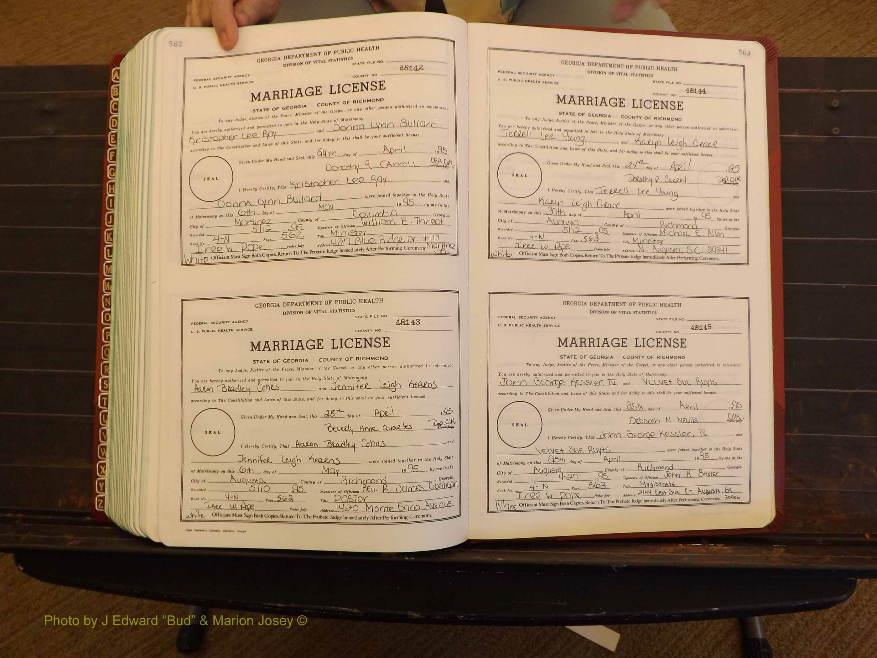 Richmond Marriages, 4N, 1994-1995 P 562-563.JPG