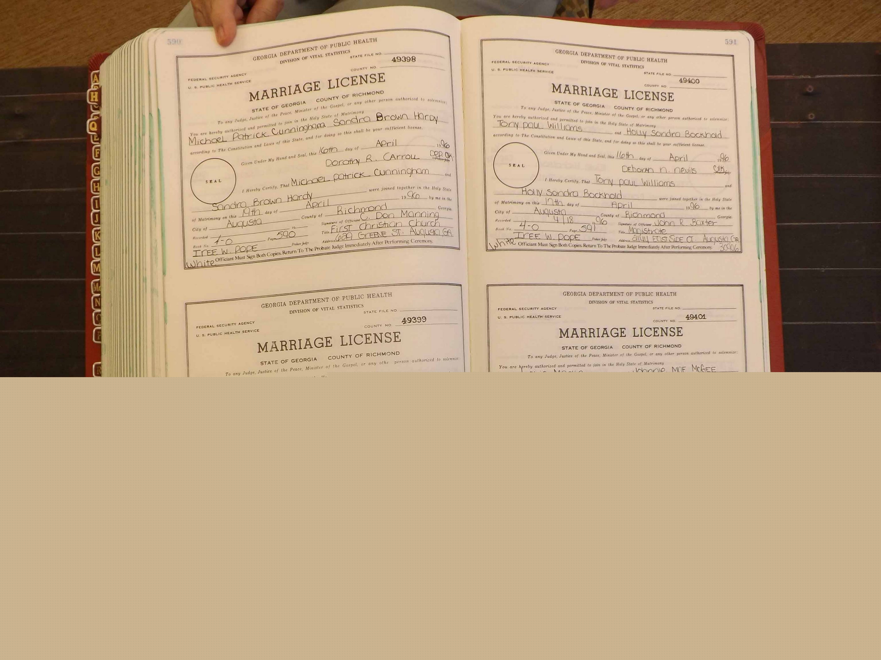 Richmond Marriages, 4O, 1995-1996 P 590-591.JPG